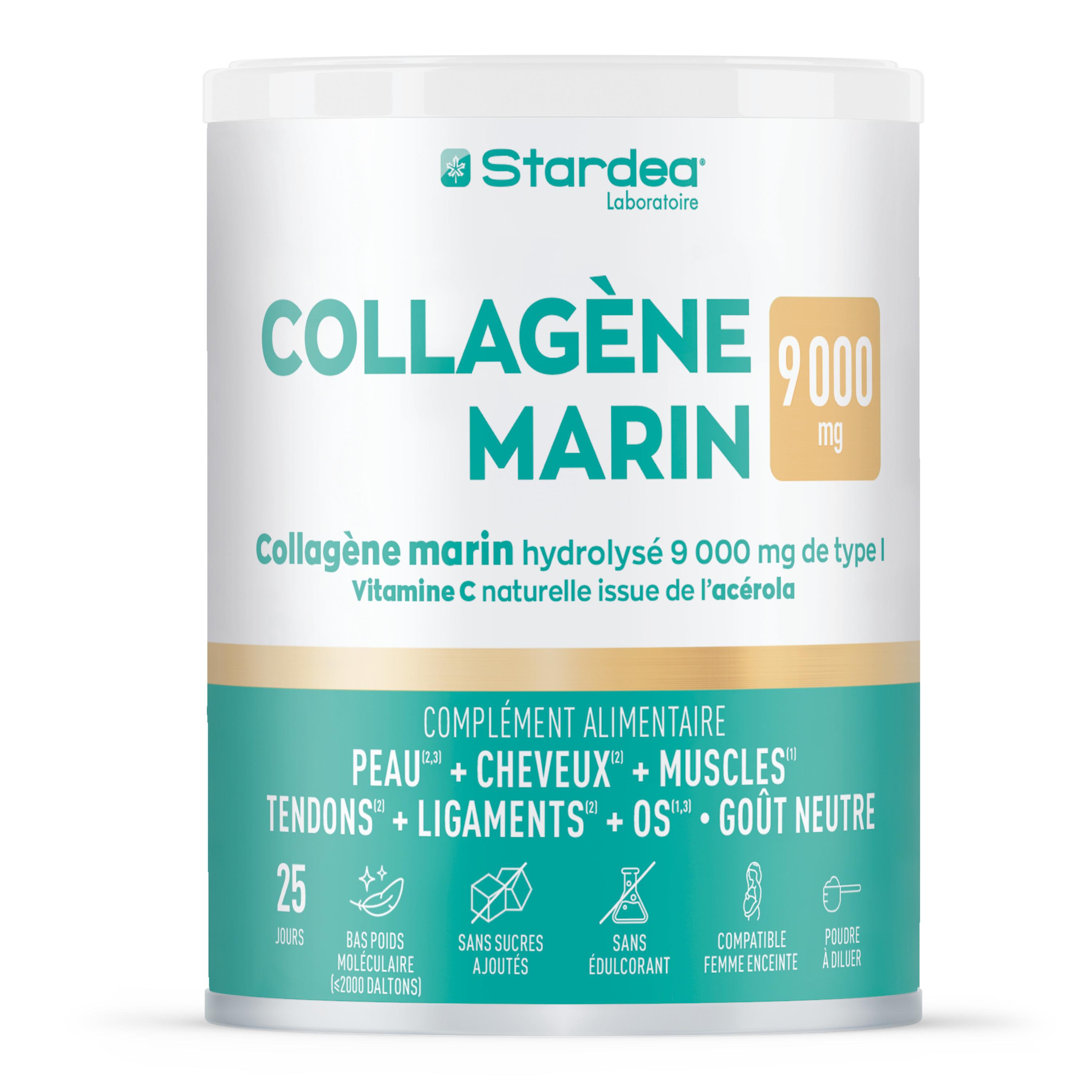 STARDEA Collagène marin hydrolysé 9000mg de type I en poudre goût neutre 250g