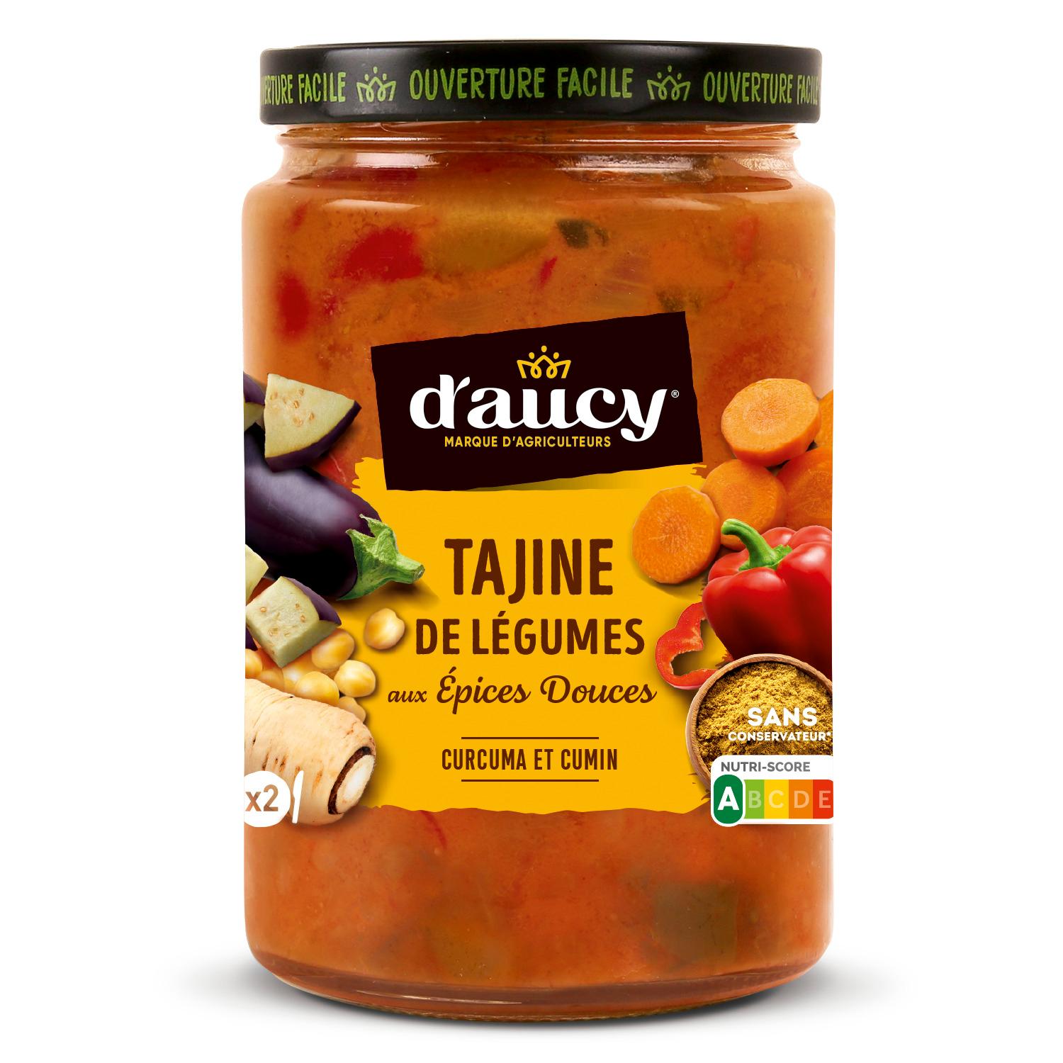 D'AUCY Tajine de légumes mijoté aux épices douces au curcuma et cumin 2 portions 380g