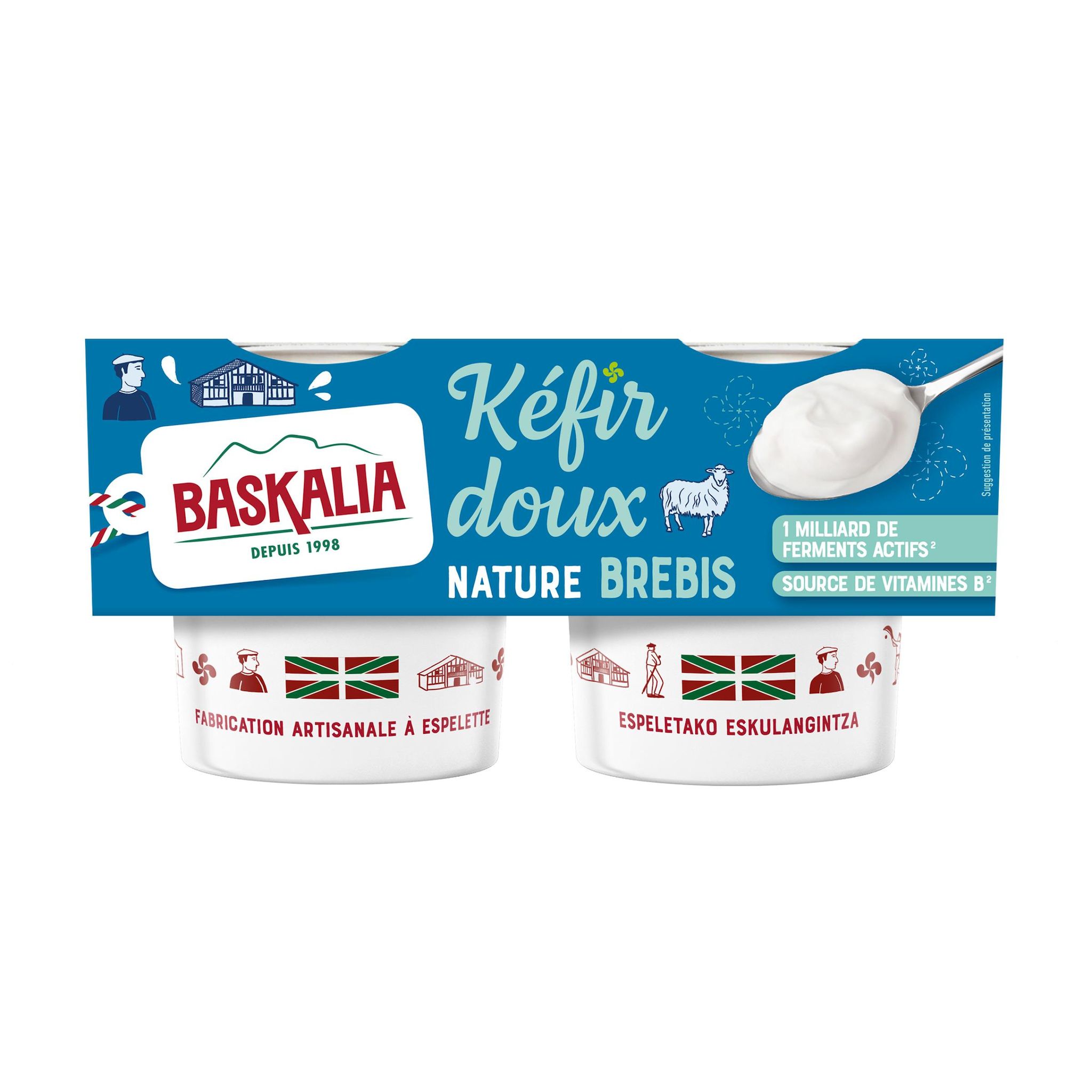 BASKALIA Kéfir au lait de brebis nature 2x120g