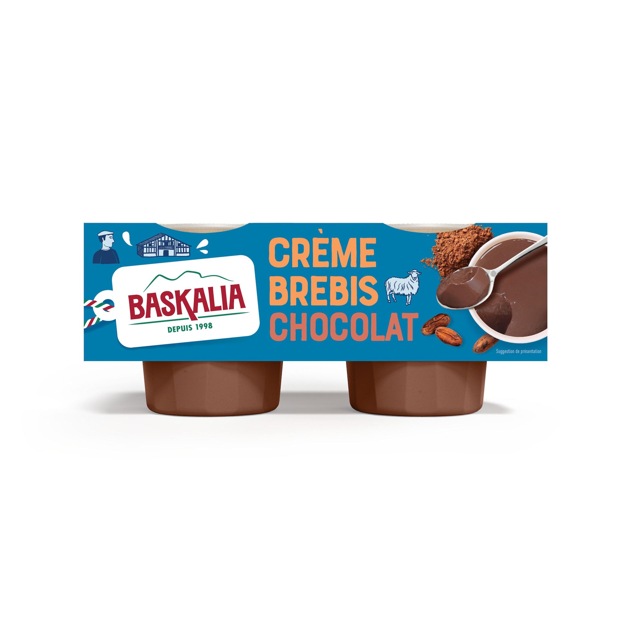 BASKALIA Crème dessert au lait de brebis au chocolat 2x100g