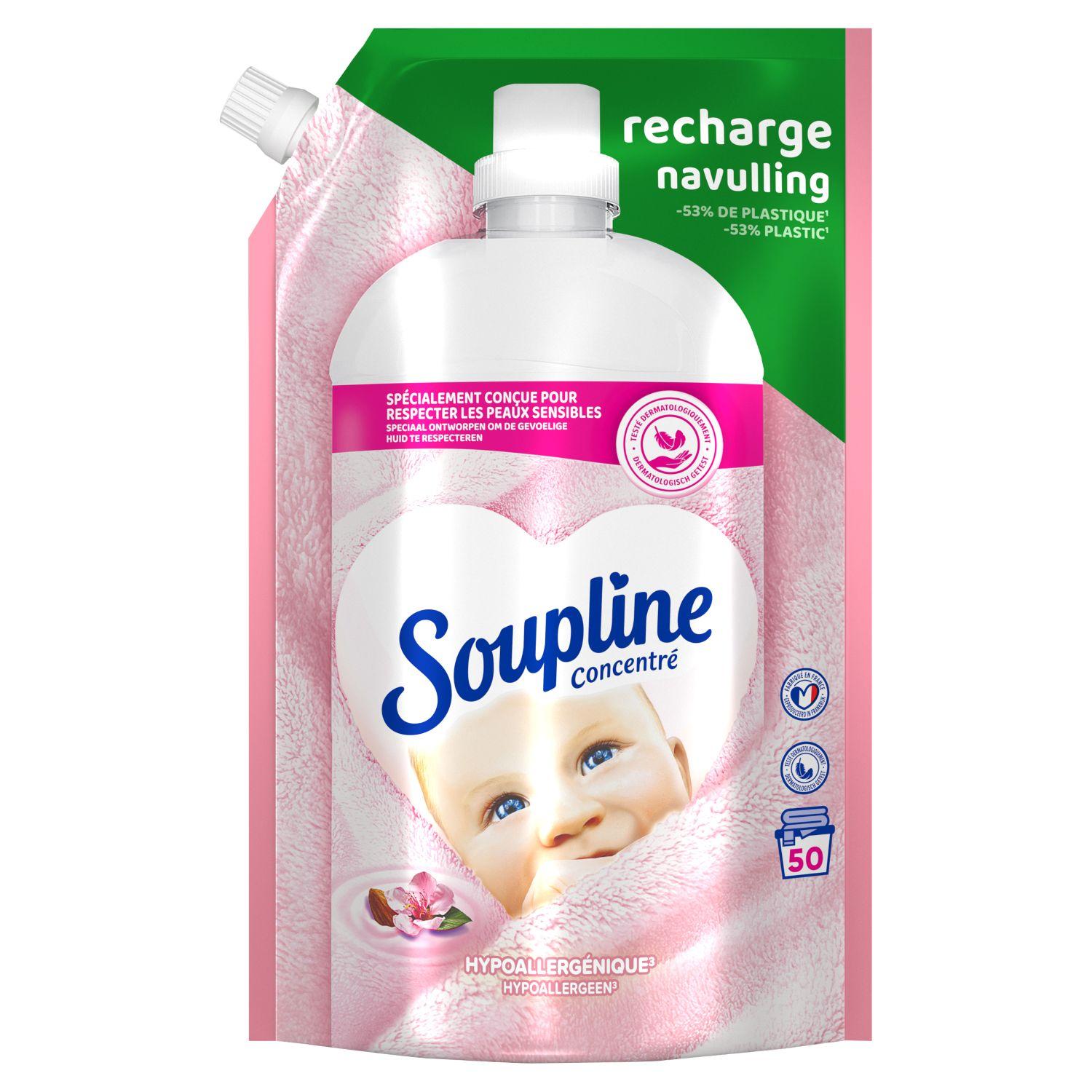 SOUPLINE Adoucissant liquide hypoallergénique 45 lavages 1l