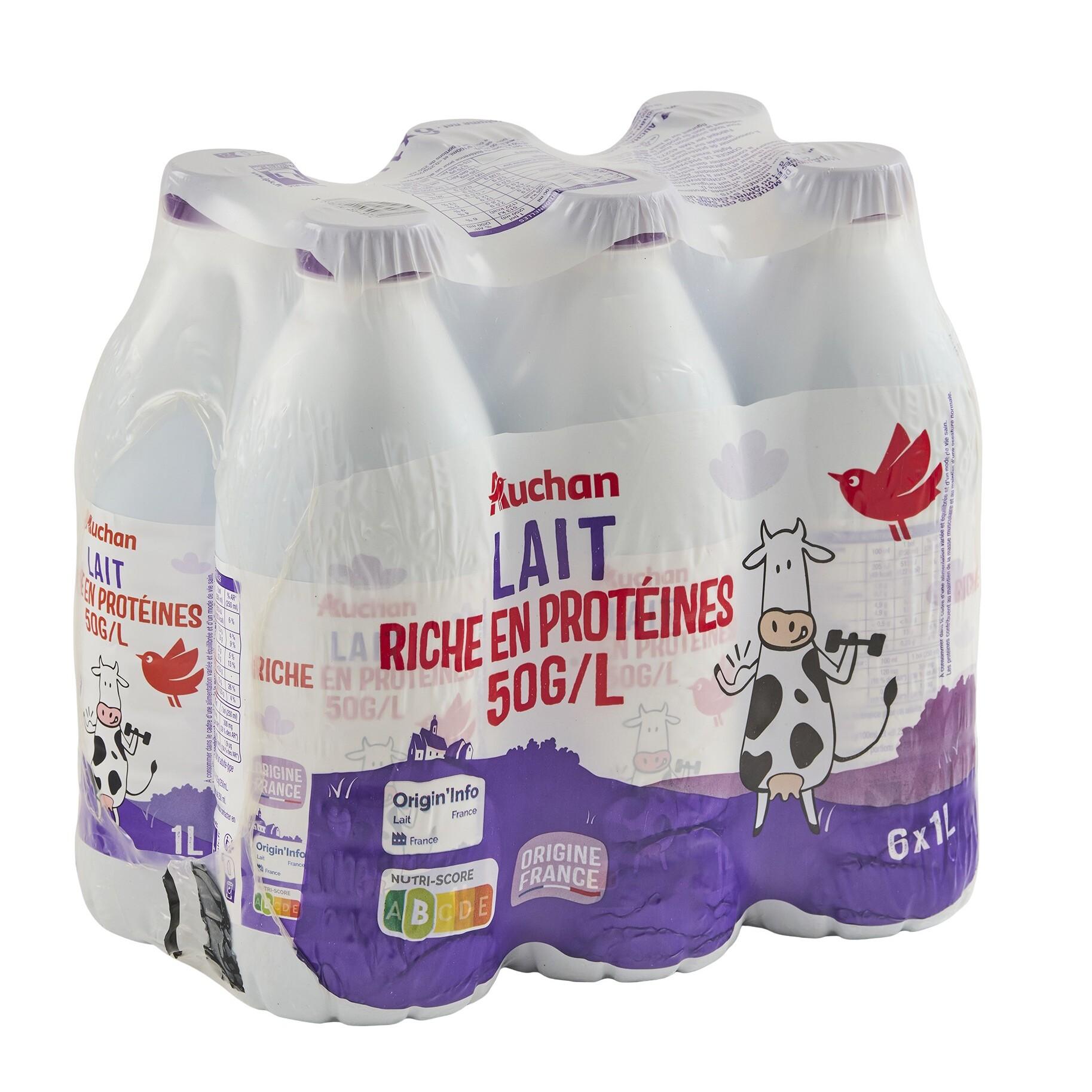Voir la diapositive 2 : AUCHAN Lait hyper protéiné UHT 6x1l