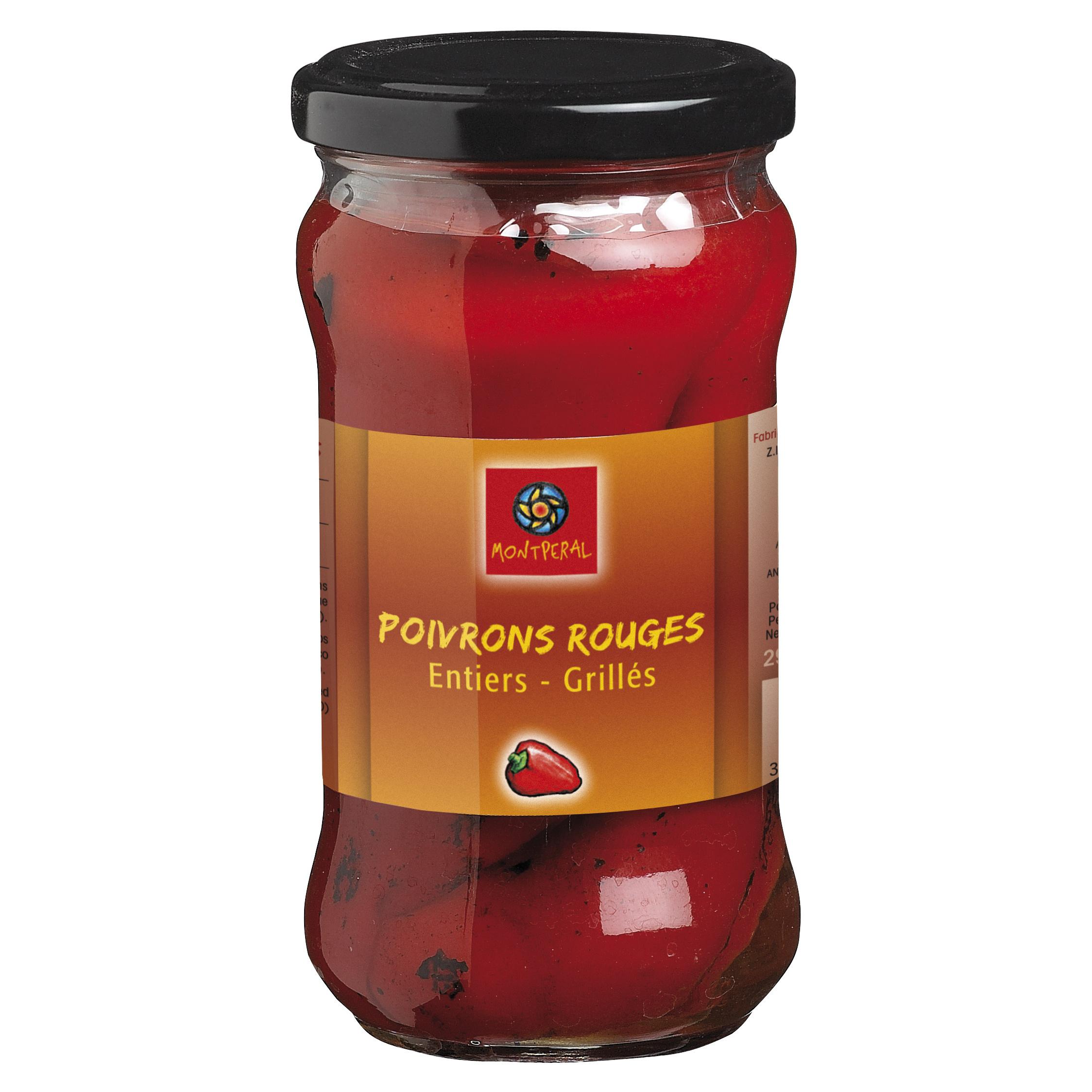 MONTPERAL Poivrons rouges entiers grillés bocal 220g