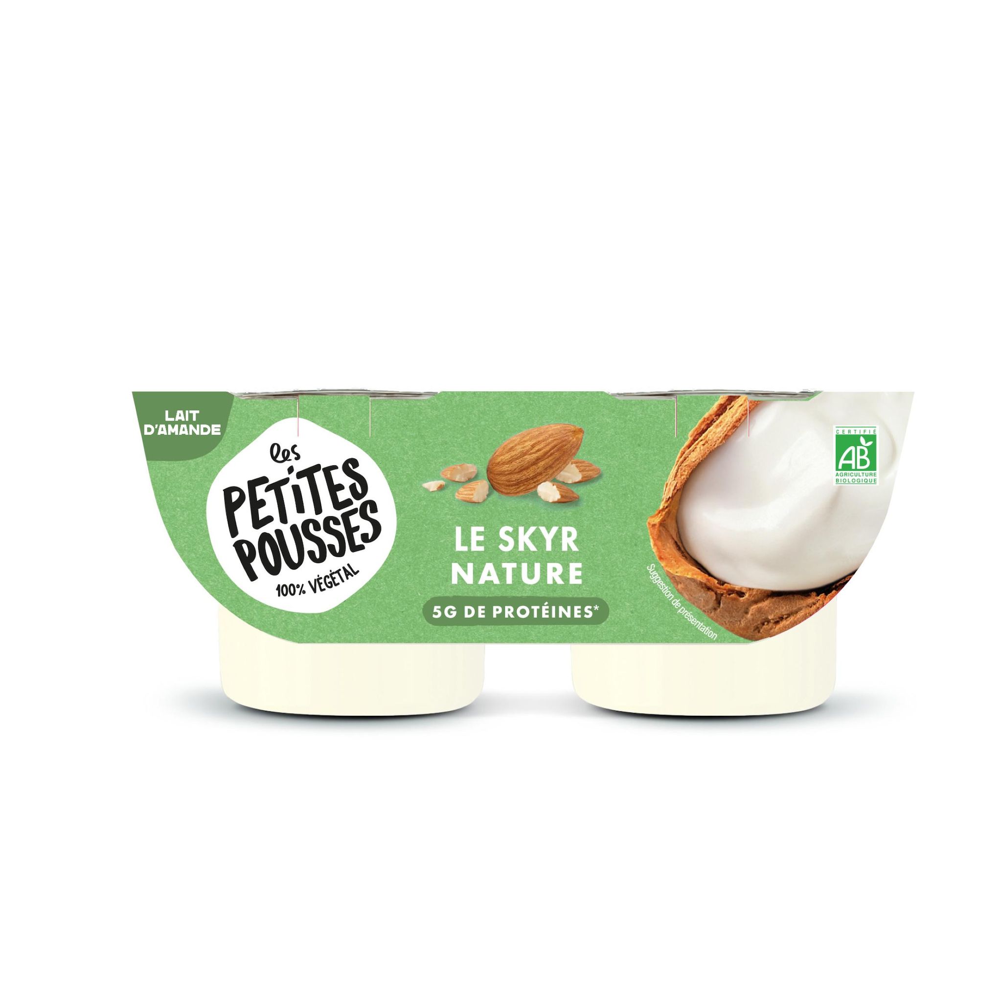LES PETITES POUSSES Skyr au lait d'amande nature bio 2x100g