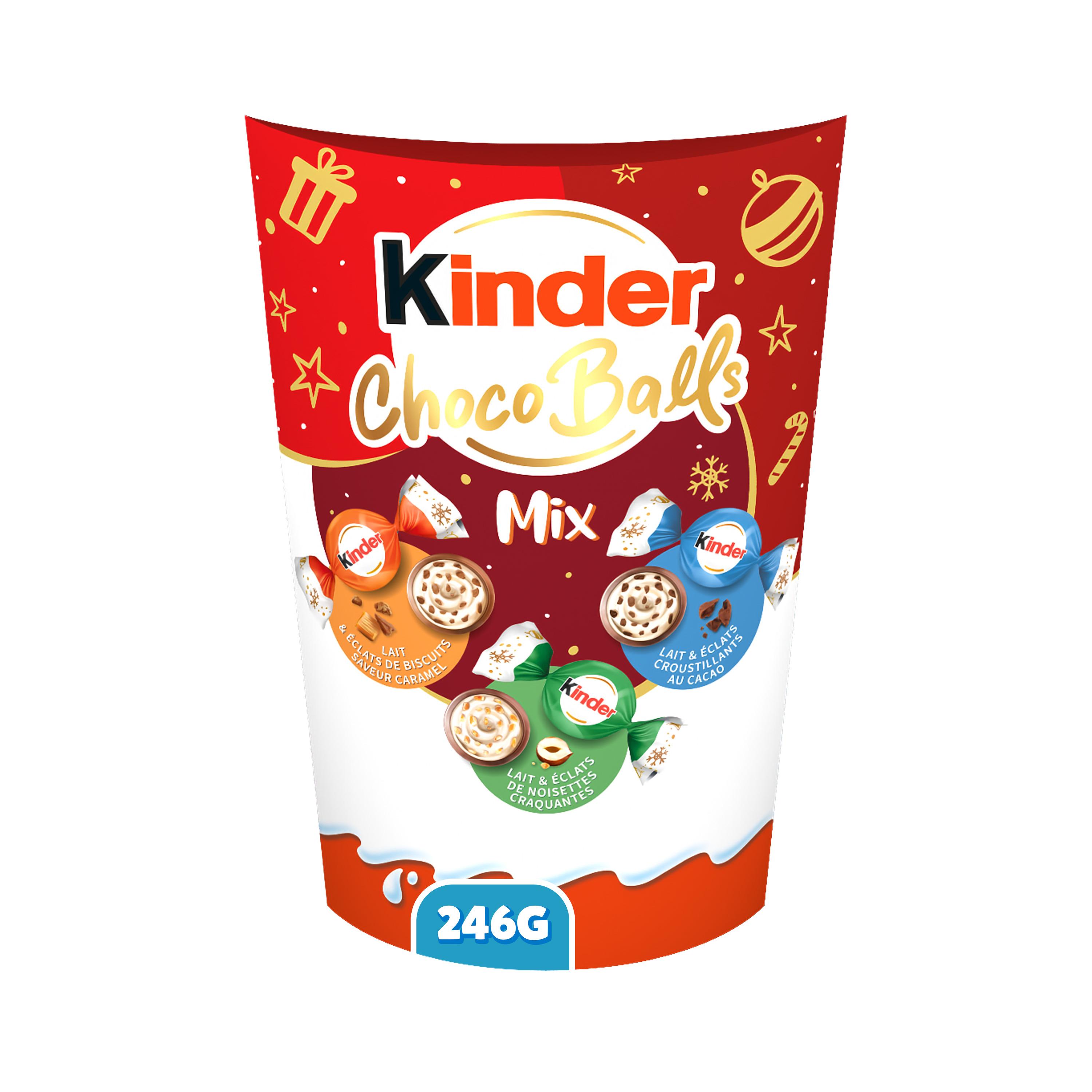 KINDER Balls Bouchées au chocolat au lait et noisettes caramel et biscuit 246g