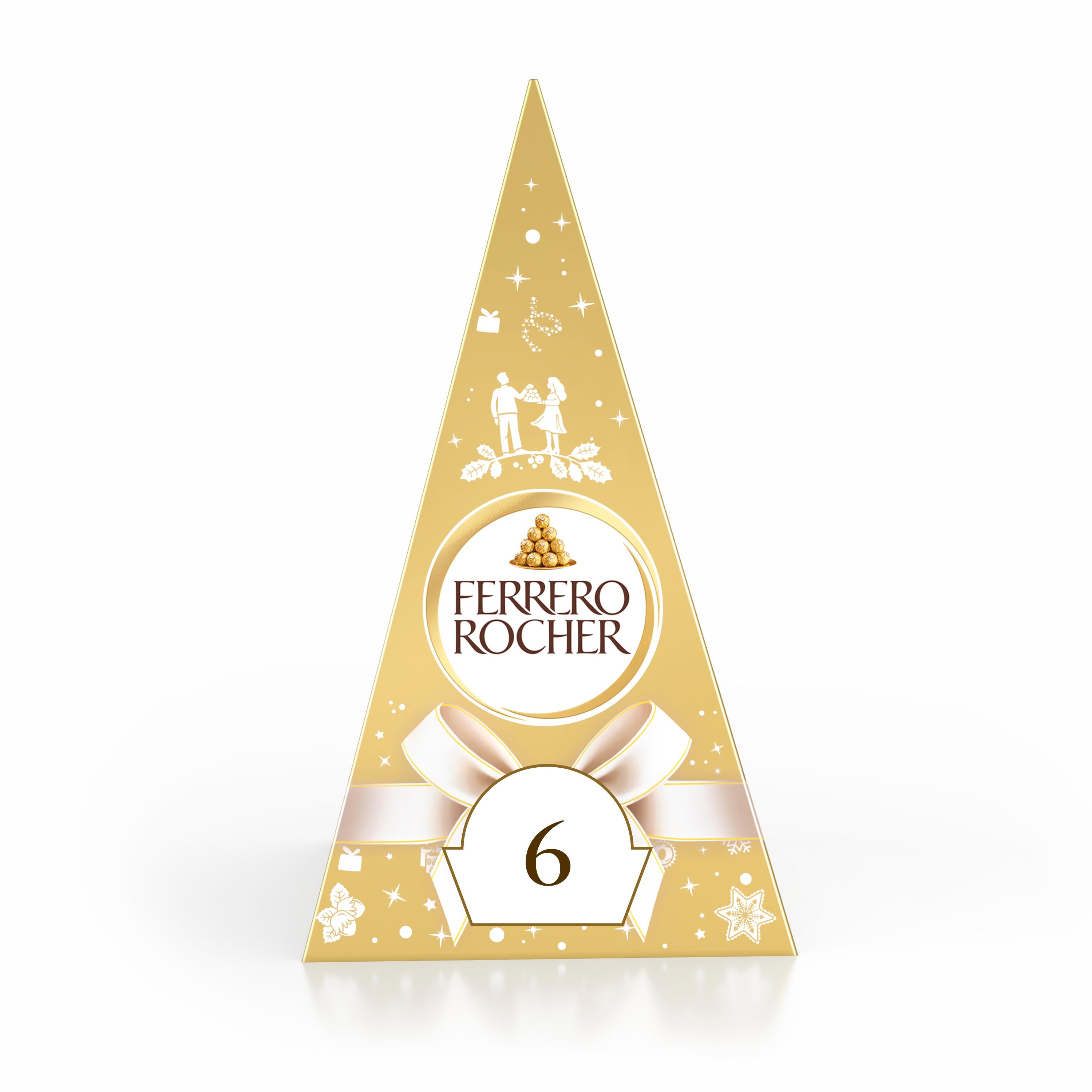 FERRERO ROCHER Bouchées au chocolat au lait noisettes et gaufrette 6 rochers 75g