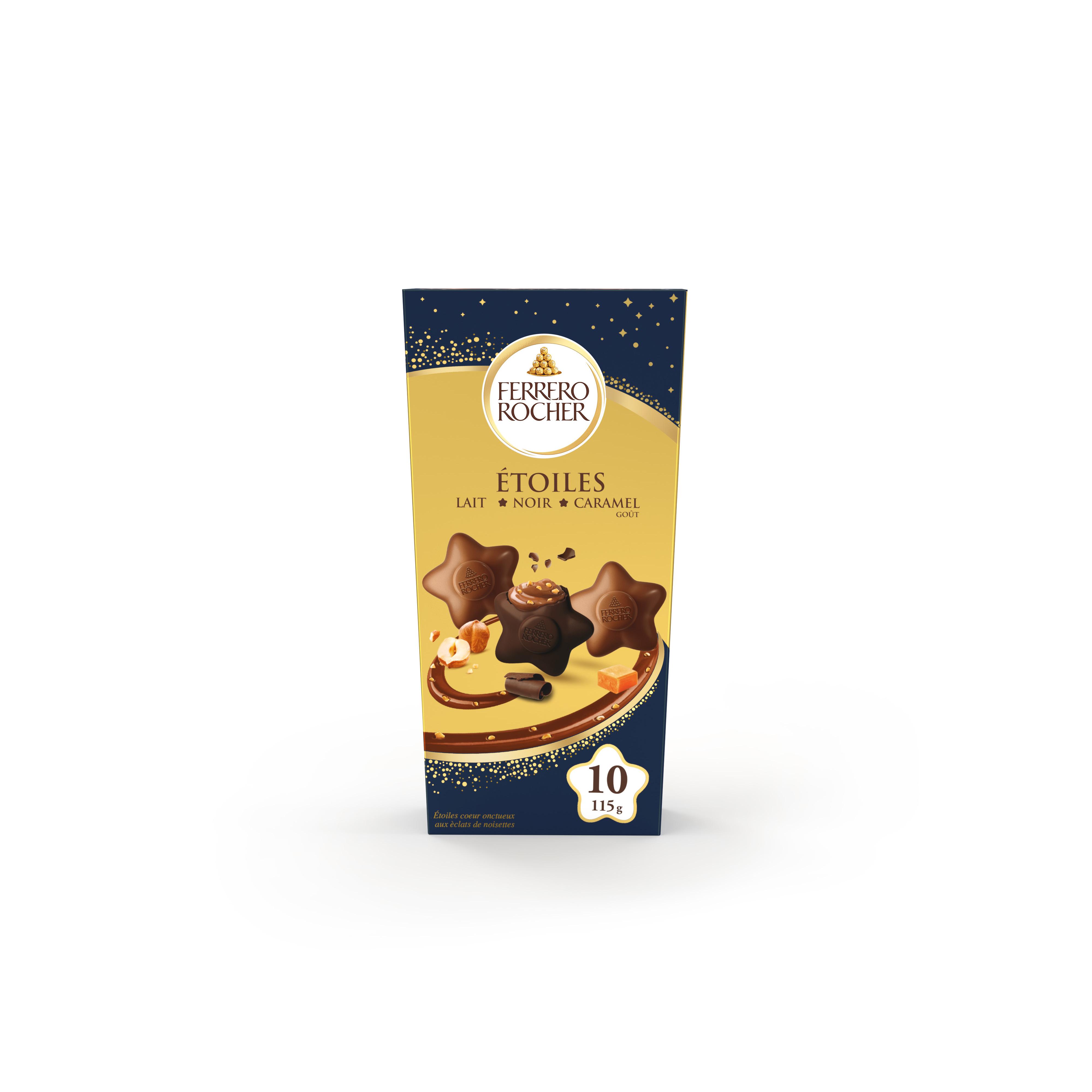 FERRERO ROCHER Etoiles aux 3 chocolats 10 bouchées 115g