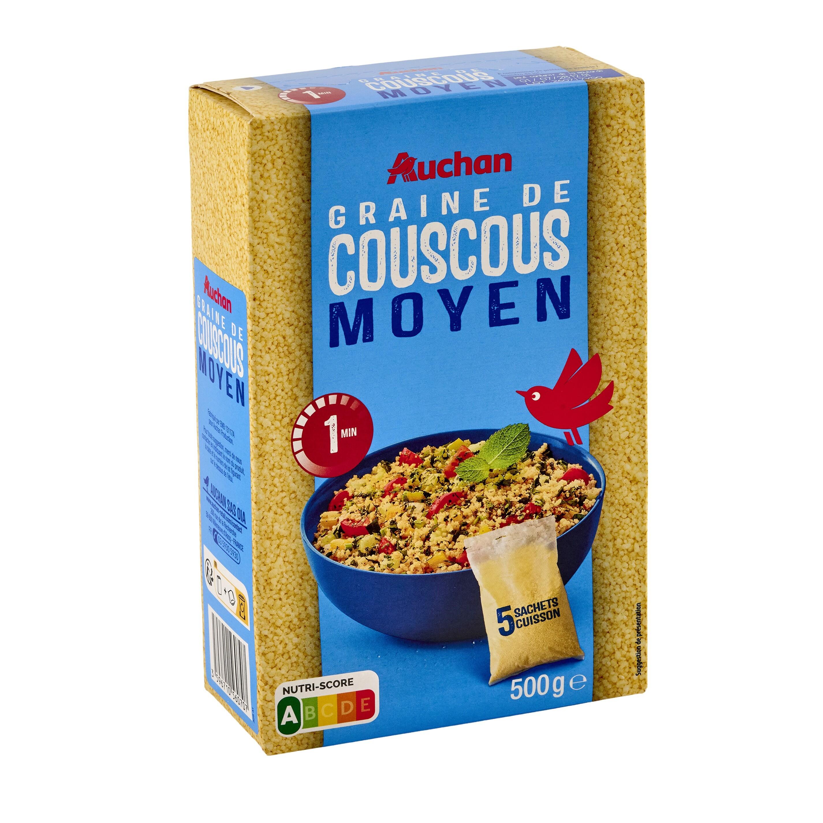 Voir la diapositive 2 : AUCHAN Couscous moyen 5x100g