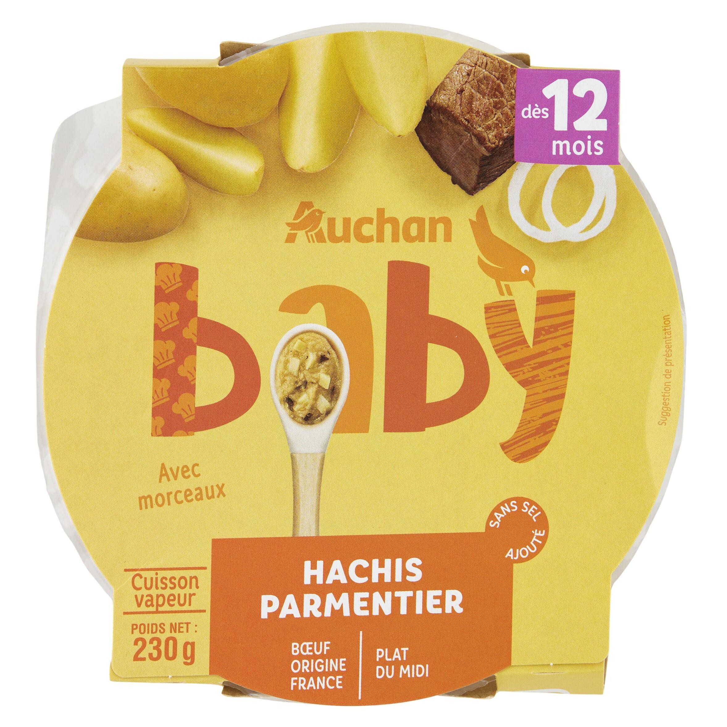 Voir la diapositive 1 : AUCHAN Assiette hachis parmentier dès 12 mois 230g