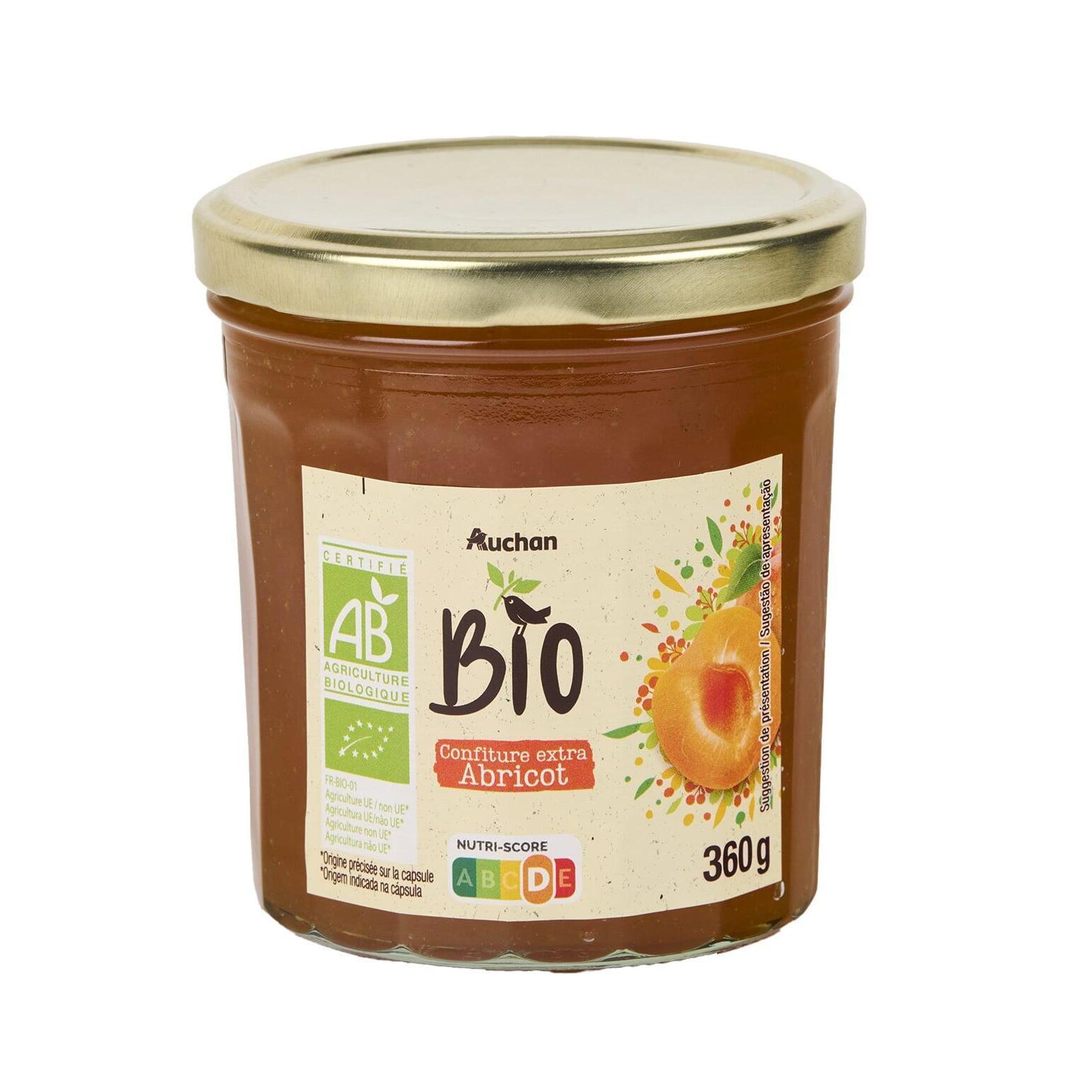 Voir la diapositive 2 : AUCHAN BIO Confiture extra abricot 360g