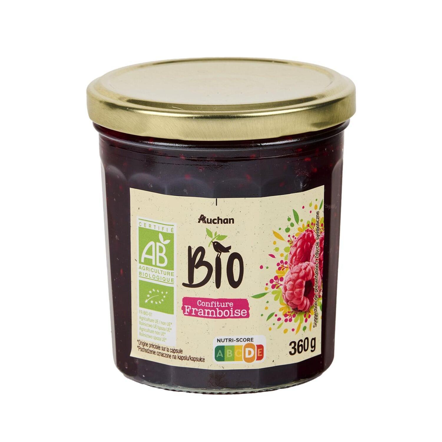 Voir la diapositive 2 : AUCHAN BIO Confiture BIO framboise 360g