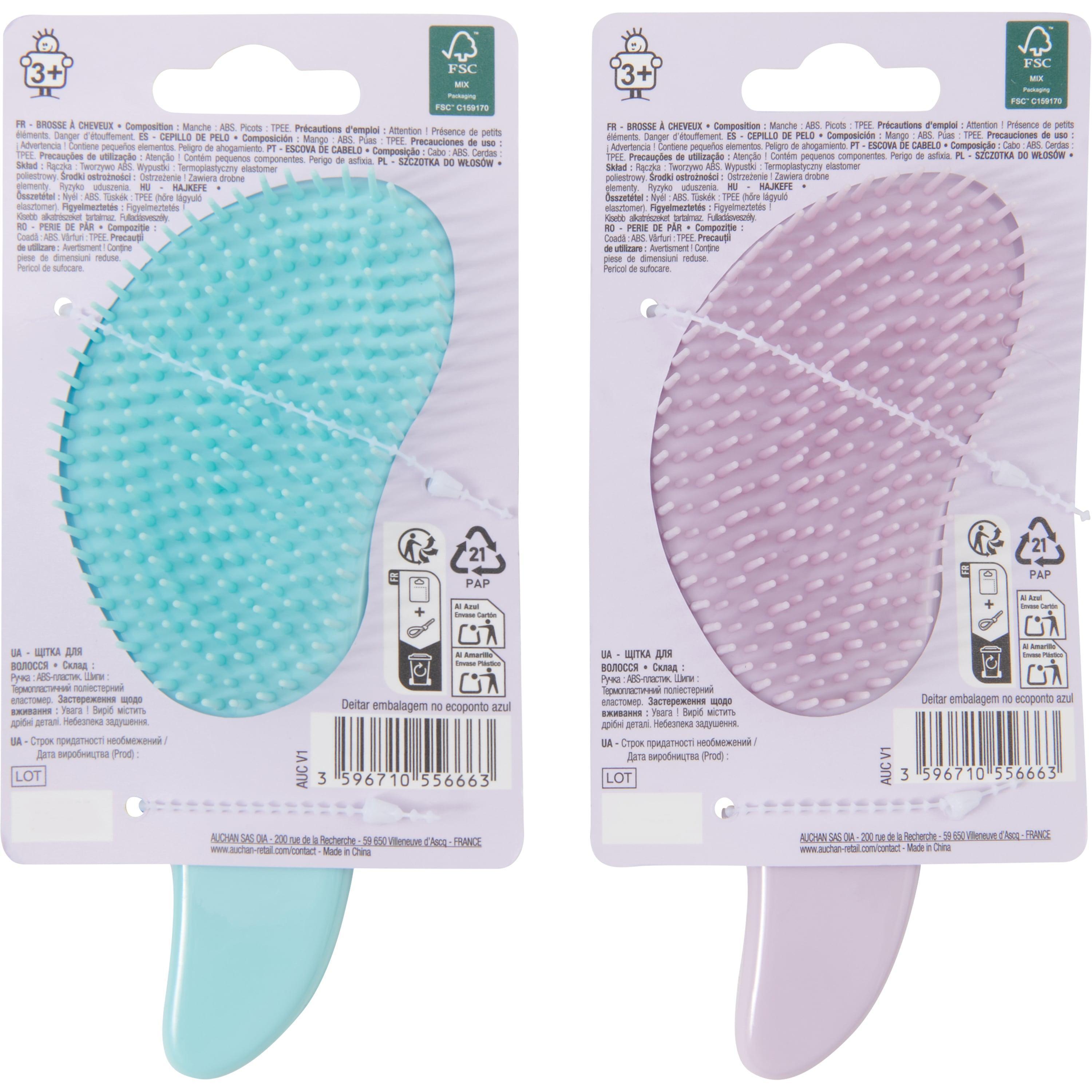 Voir la diapositive 2 : AUCHAN Brosse à cheveux pour enfant 1 pièce
