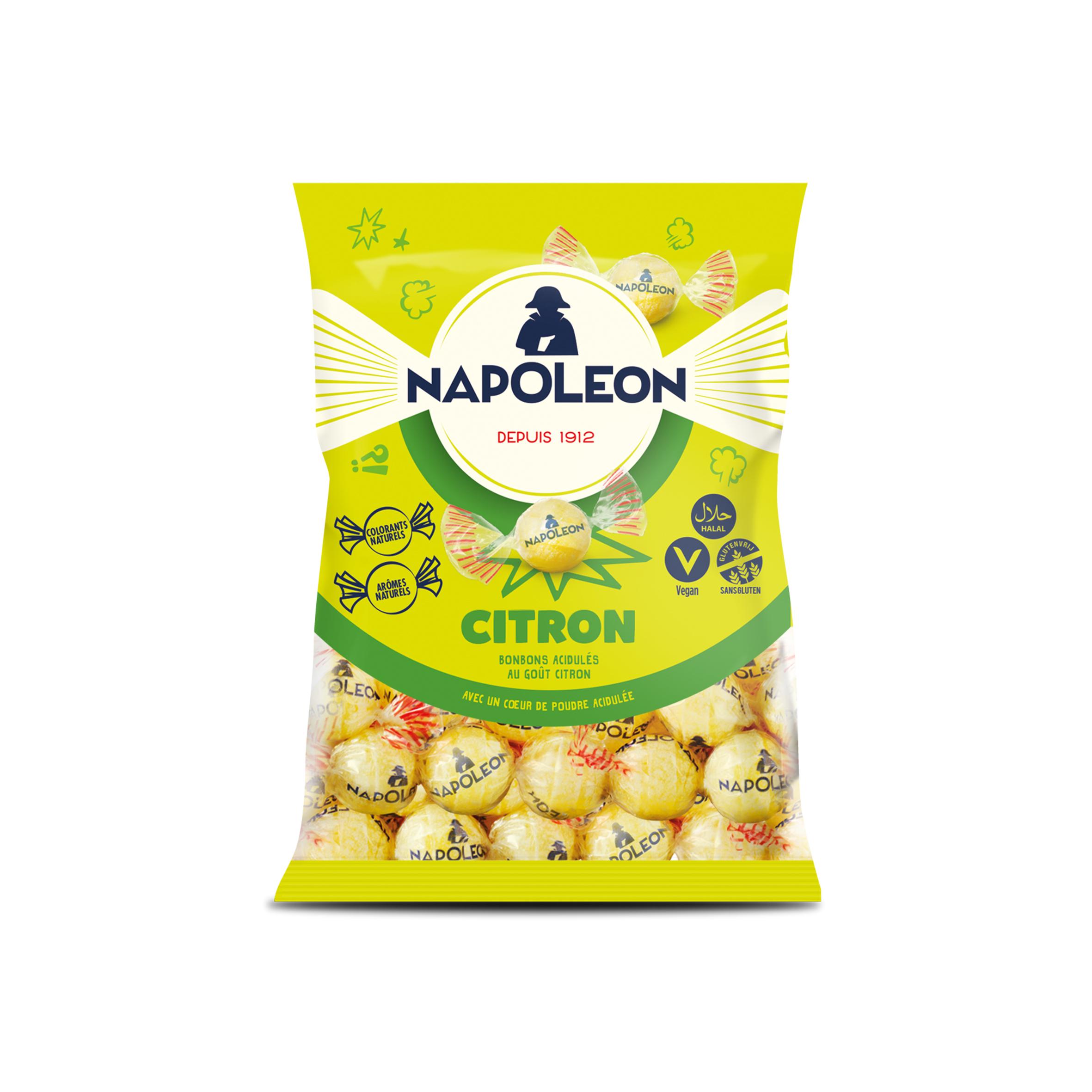 FIZZY Bonbons Napoleon acidulés goût citron 150g