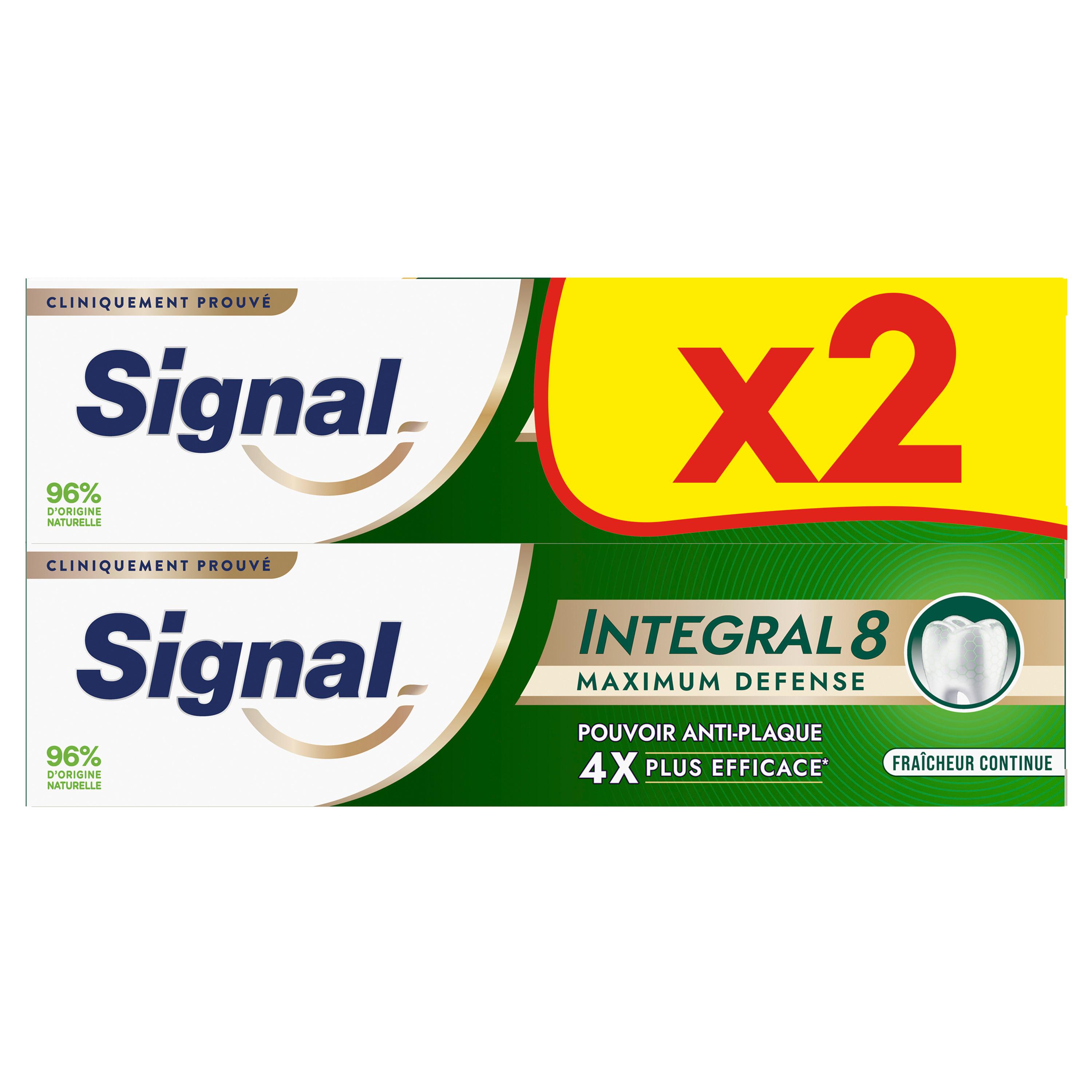 SIGNAL Intégral 8 Dentifrice maximum défense fraîcheur continue 2x75ml