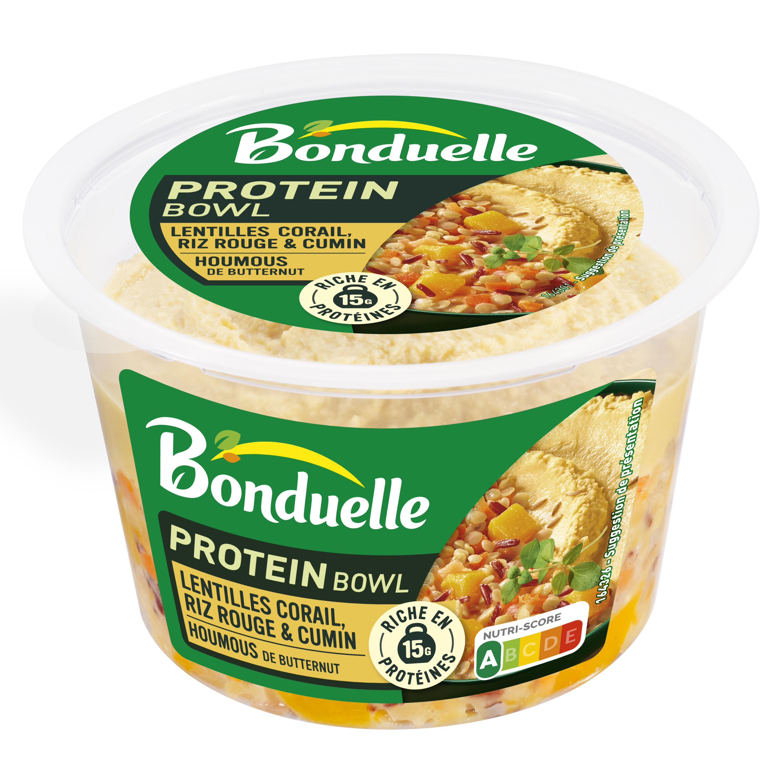 BONDUELLE Protein Bowl Riz rouge lentilles corail butternut et houmous 250g