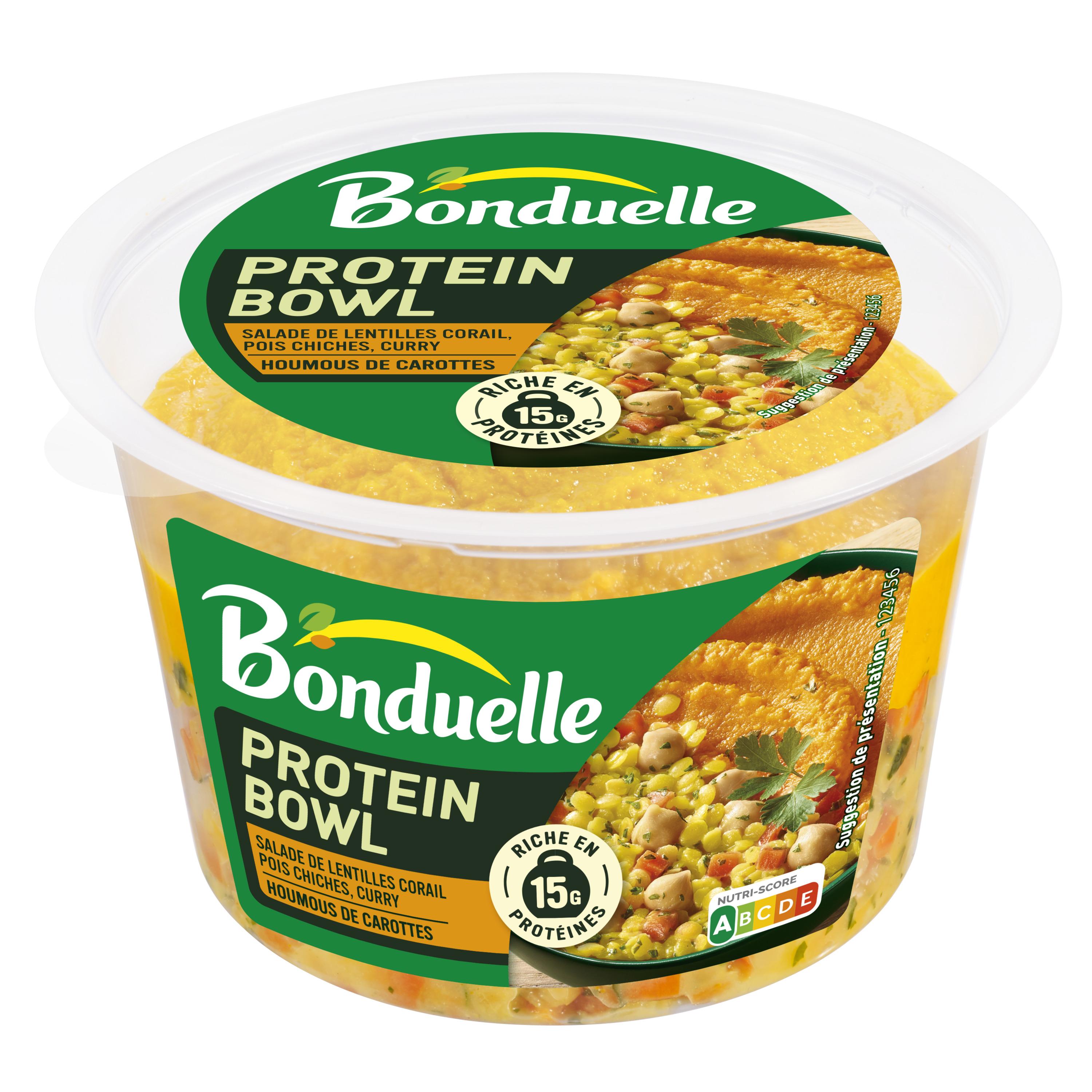 BONDUELLE Protein Bowl lentilles pois chiches et houmous de carottes 250g