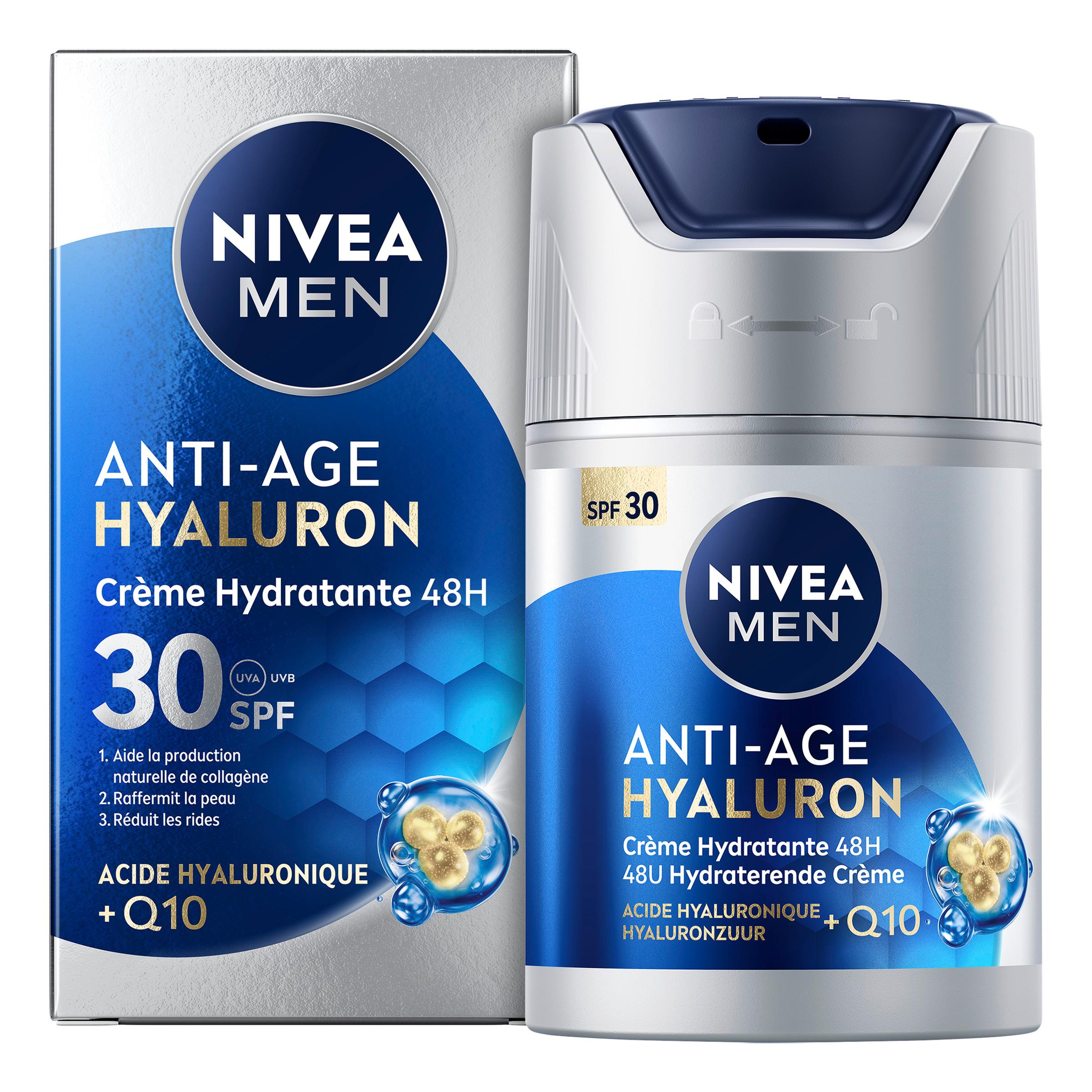 NIVEA MEN Crème hydratante anti-âge hyaluron SPF30 à l'acide hyaluronique+Q10 50ml