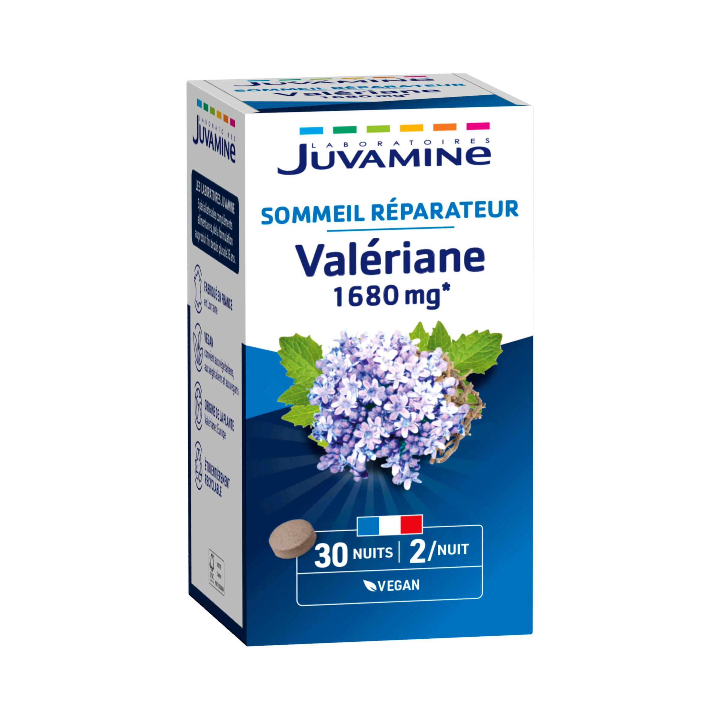 JUVAMINE Complément alimentaire valériane 1680mg sommeil réparateur 30 nuits 33g
