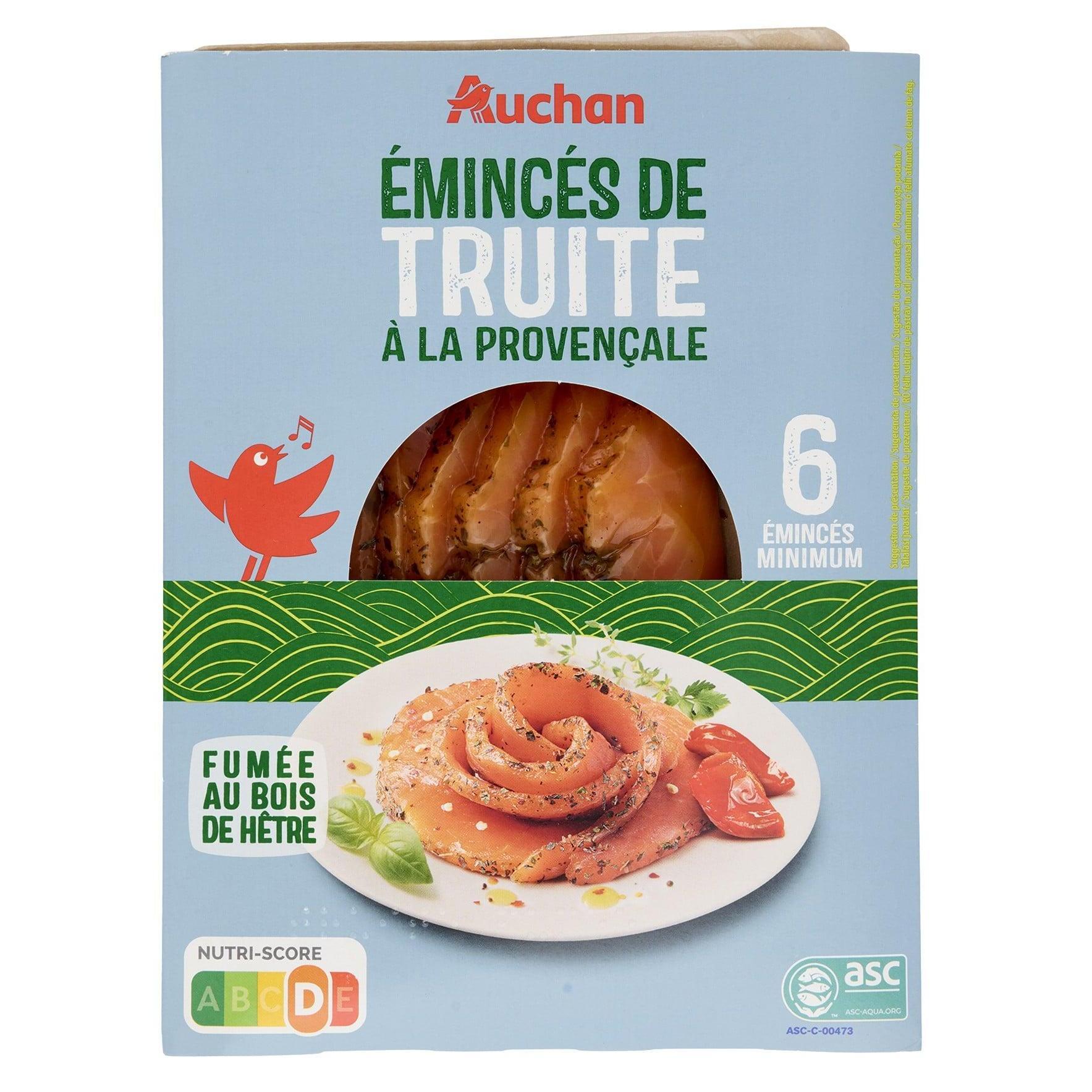 AUCHAN Truite fumée à la provençale émincée 100g