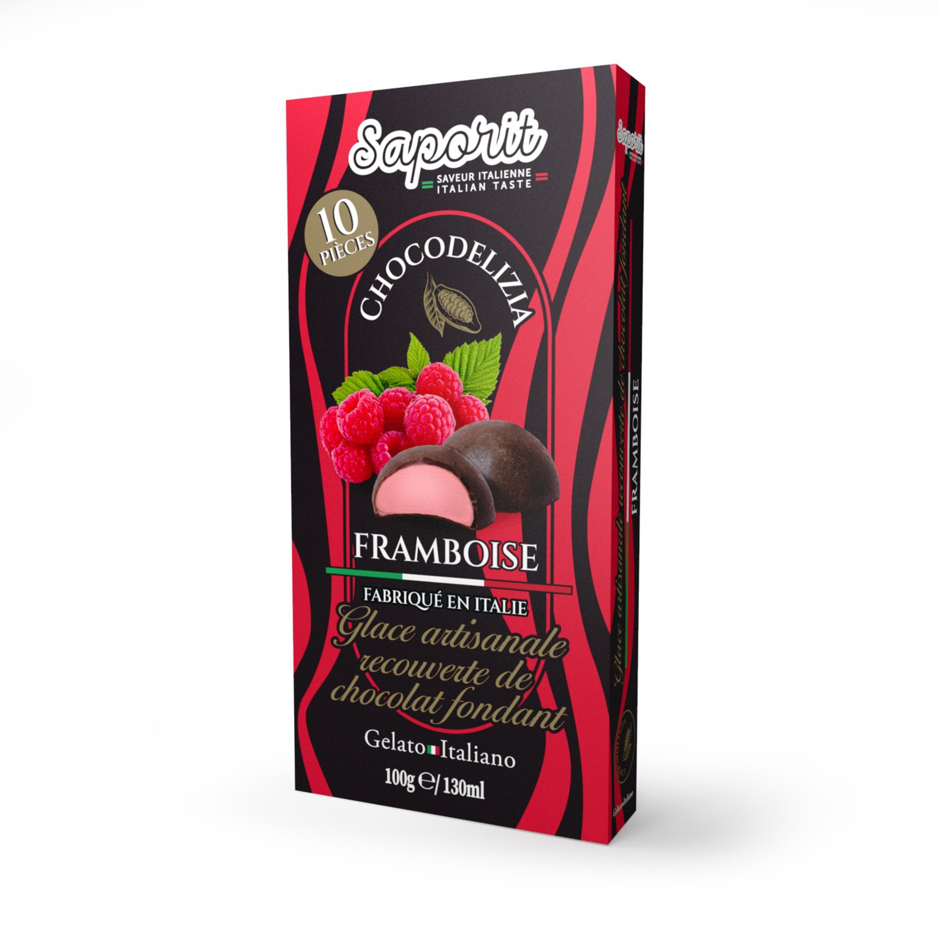 SAPORIT Chocodelizia Bâtonnets glacés framboise 10 pièces 100g