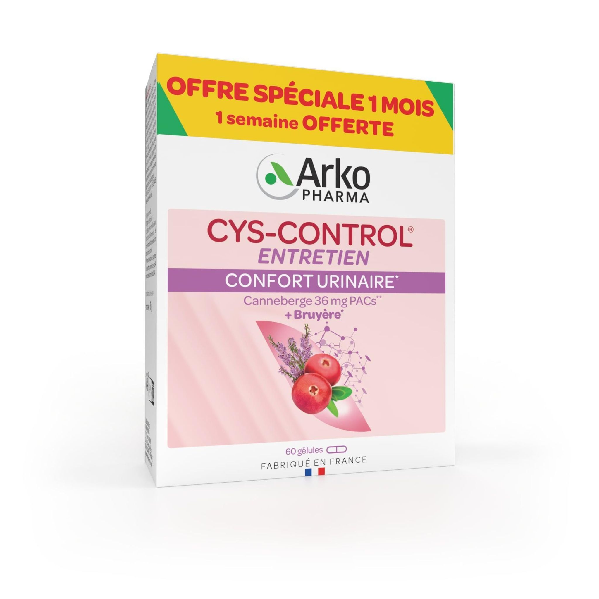 ARKOPHARMA Cys-Control complément alimentaire confort urinaire 60 pièces FORMAT PROMO