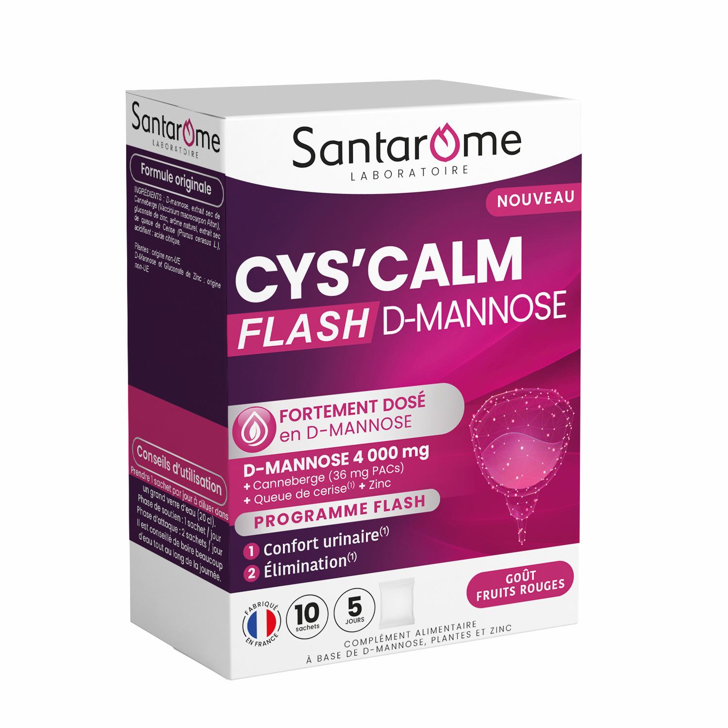 SANTAROME Cys'Calm flash d-mannose goût fruits rouges 10 sachets