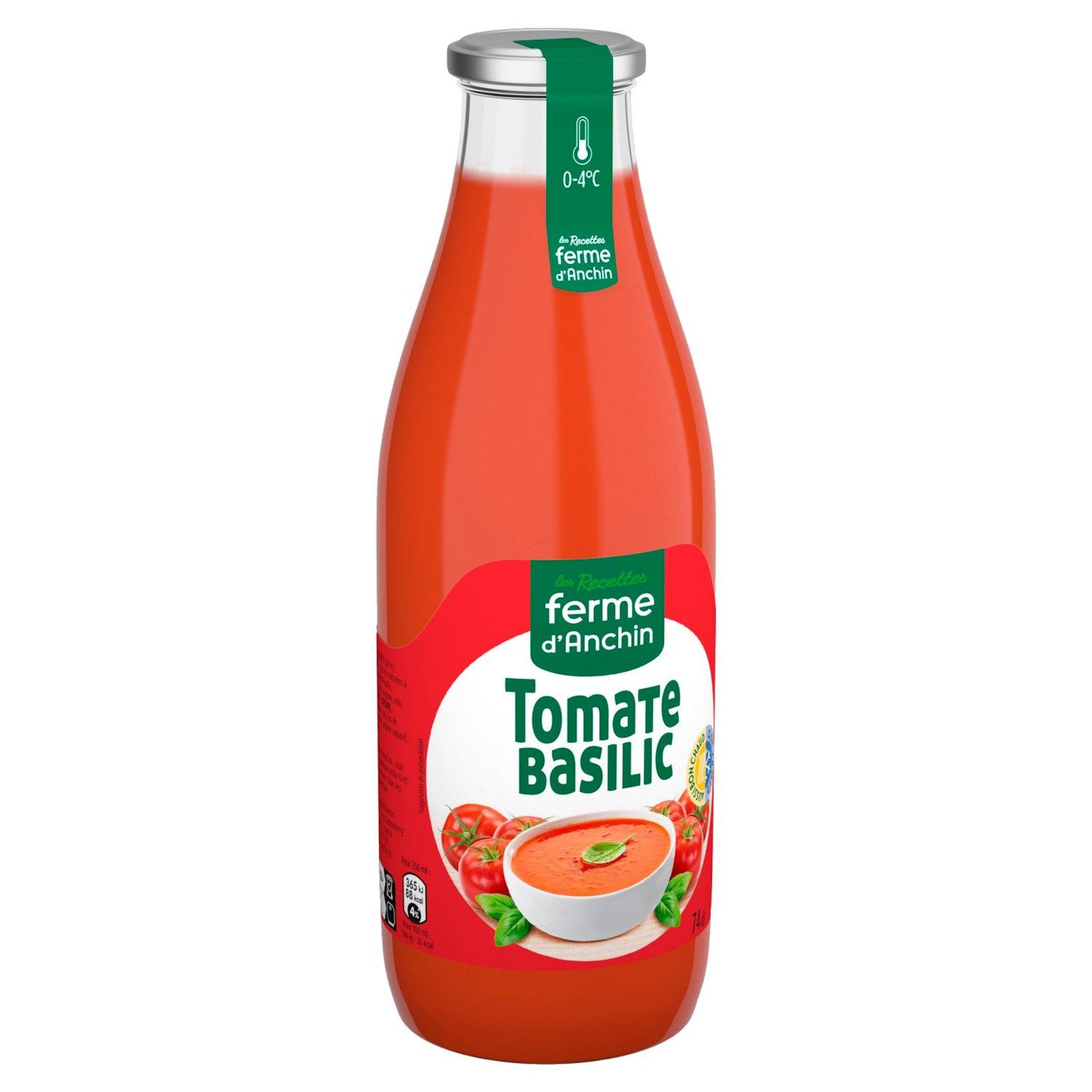 LES RECETTES FERME D'ANCHIN Soupe tomate basilic 74cl