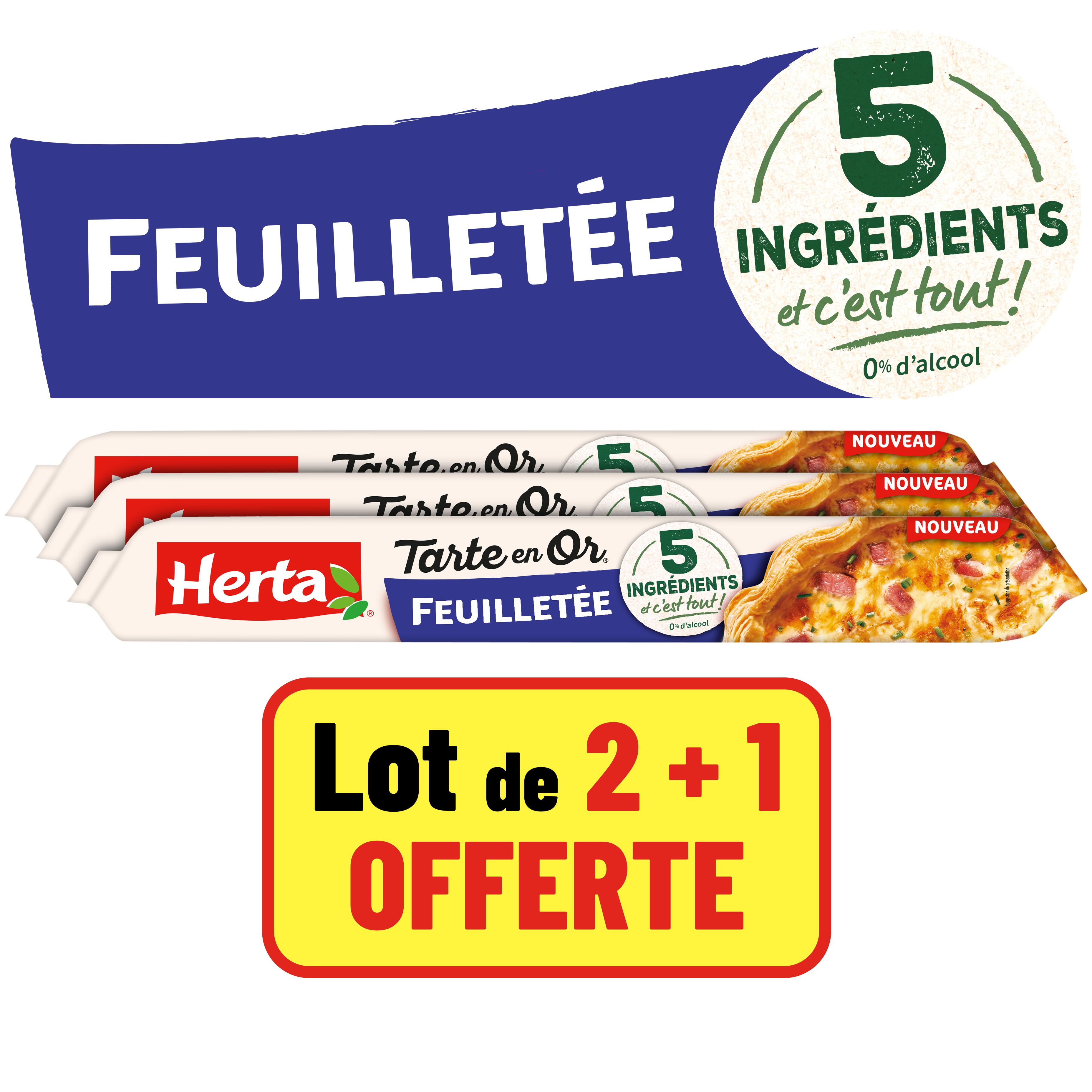 HERTA Tarte en Or pâte feuilletée 3 pièces 3x230g