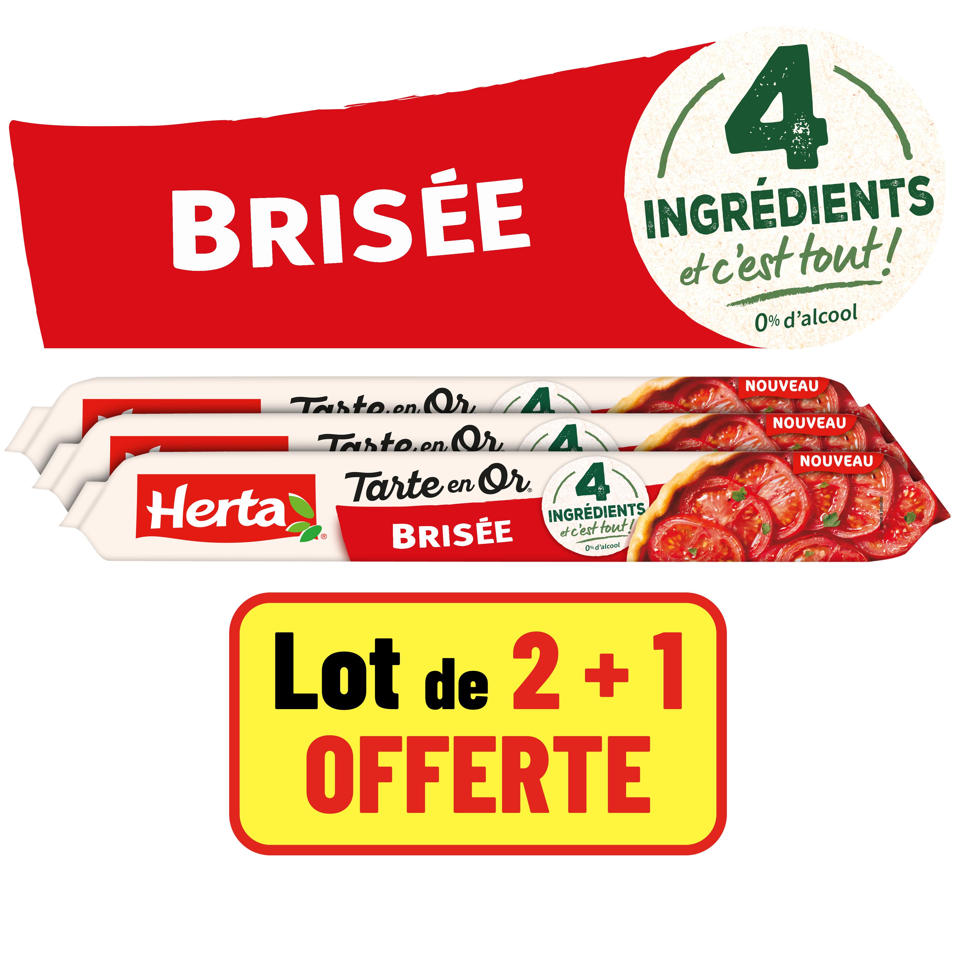 HERTA Tarte en or pâte brisée 3 pièces 3x230g
