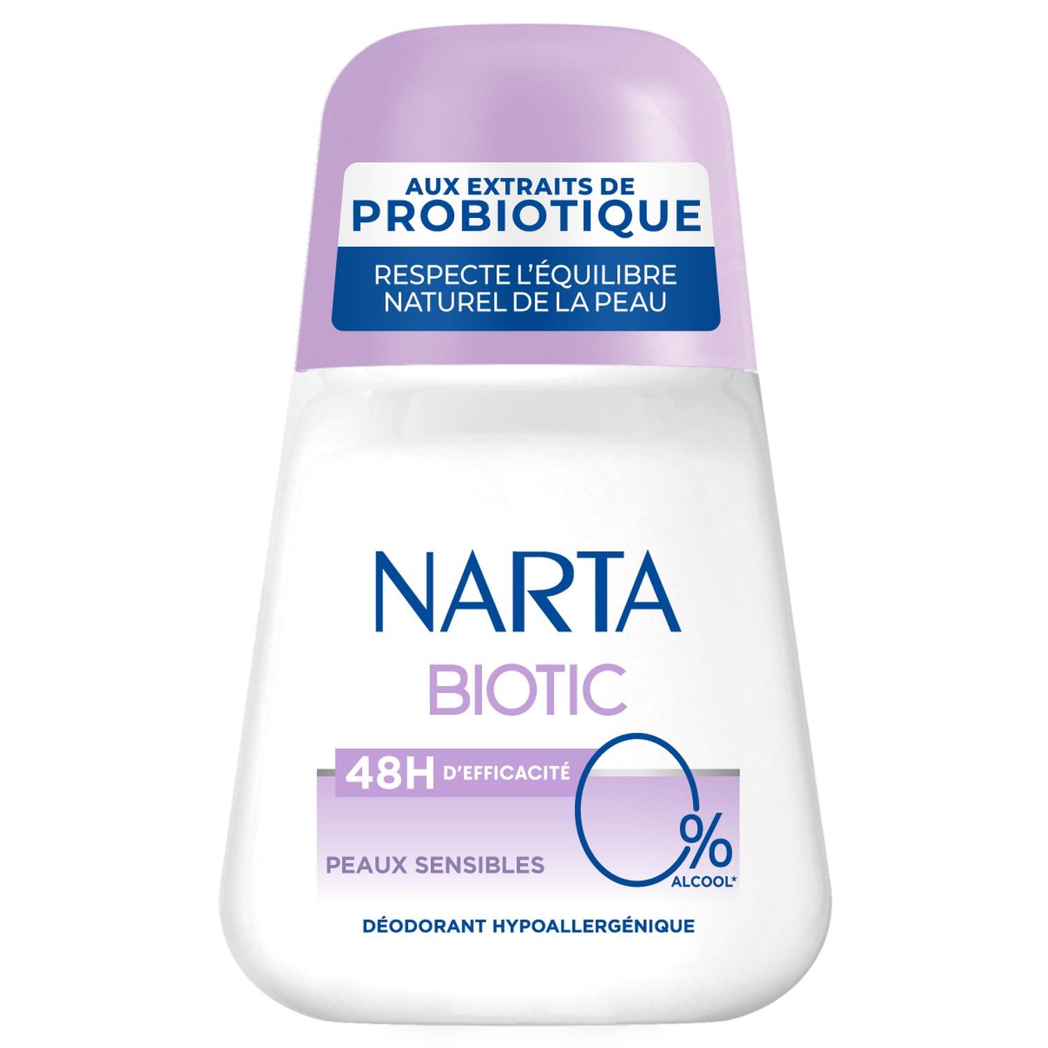 NARTA Biotic Déodorant bille 48H peaux sensibles 50ml