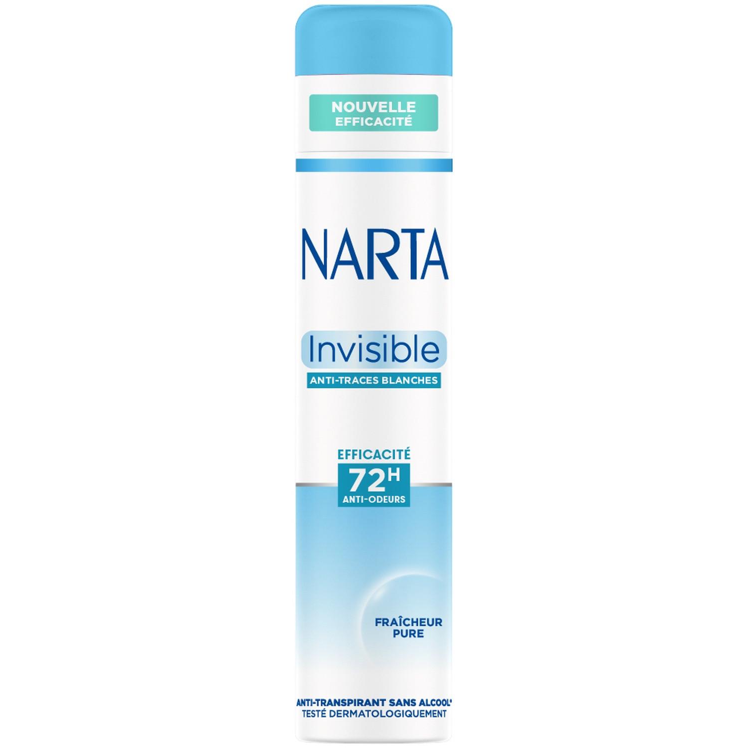 NARTA Invisible Déodorant spray anti-traces blanches fraicheur pure 200ml