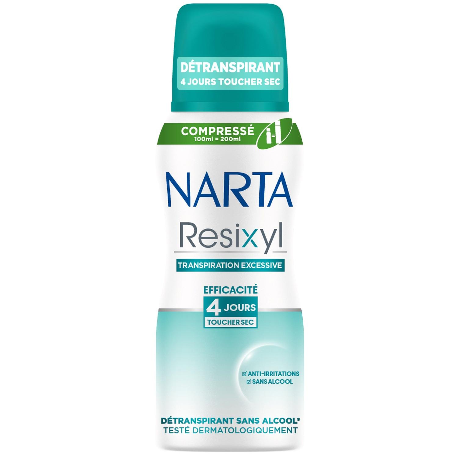 NARTA Resixyl Déodorant spray compressé 4 jours transpiration excessive 100ml