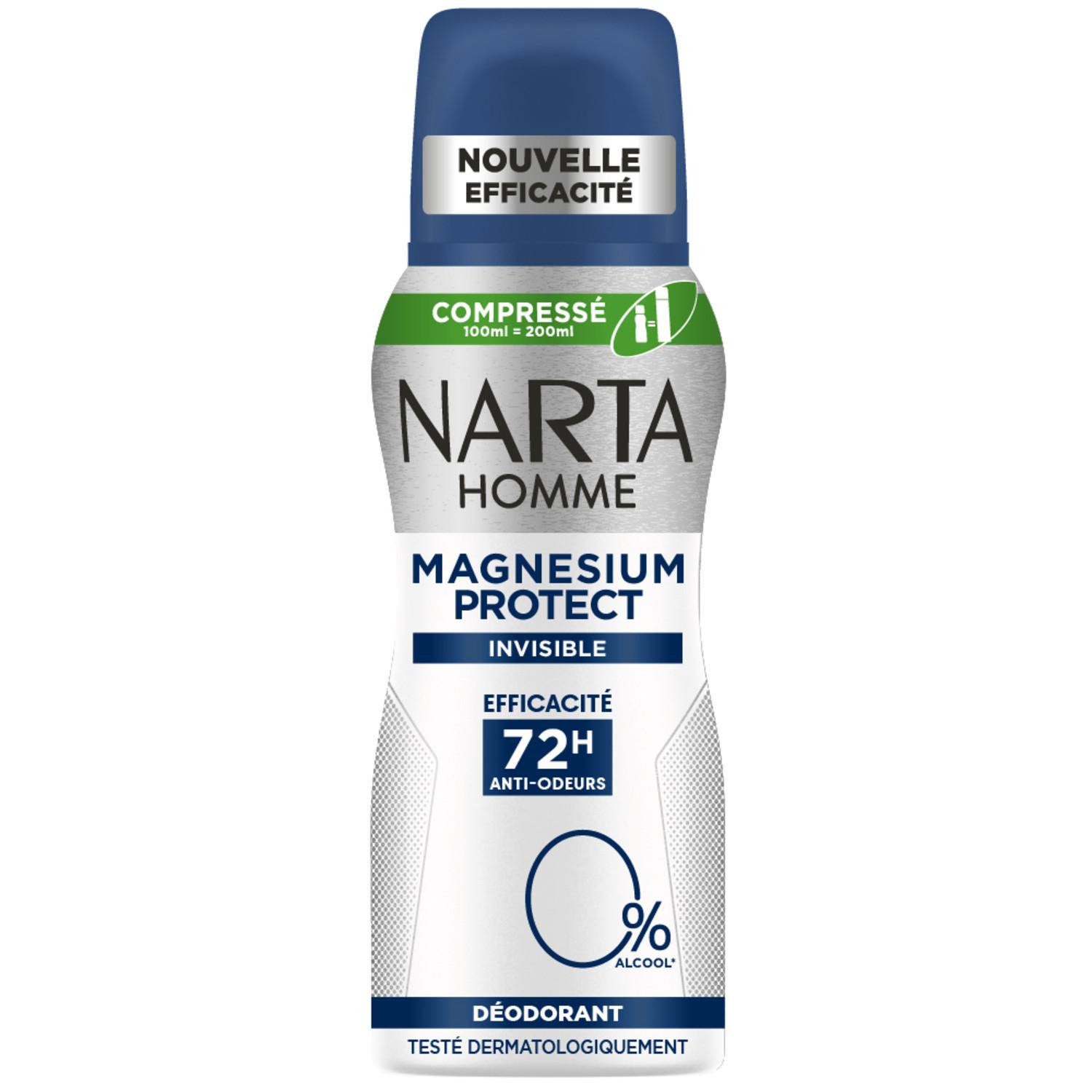 NARTA Homme Déodorant spray compressé magnesium protect invisible 72H 100ml