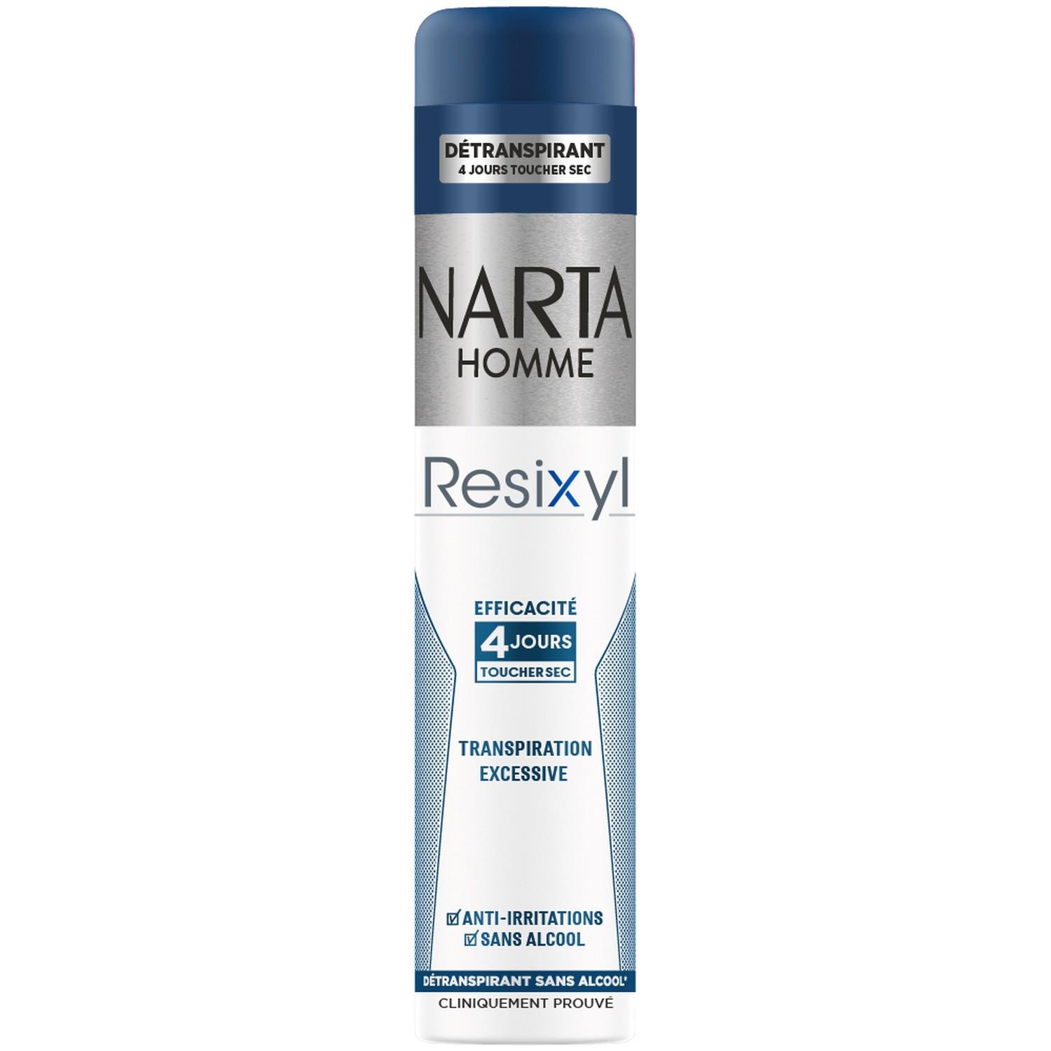 NARTA Homme Resixyl Déodorant spray efficacité 4 jours transpiration excessive 200ml