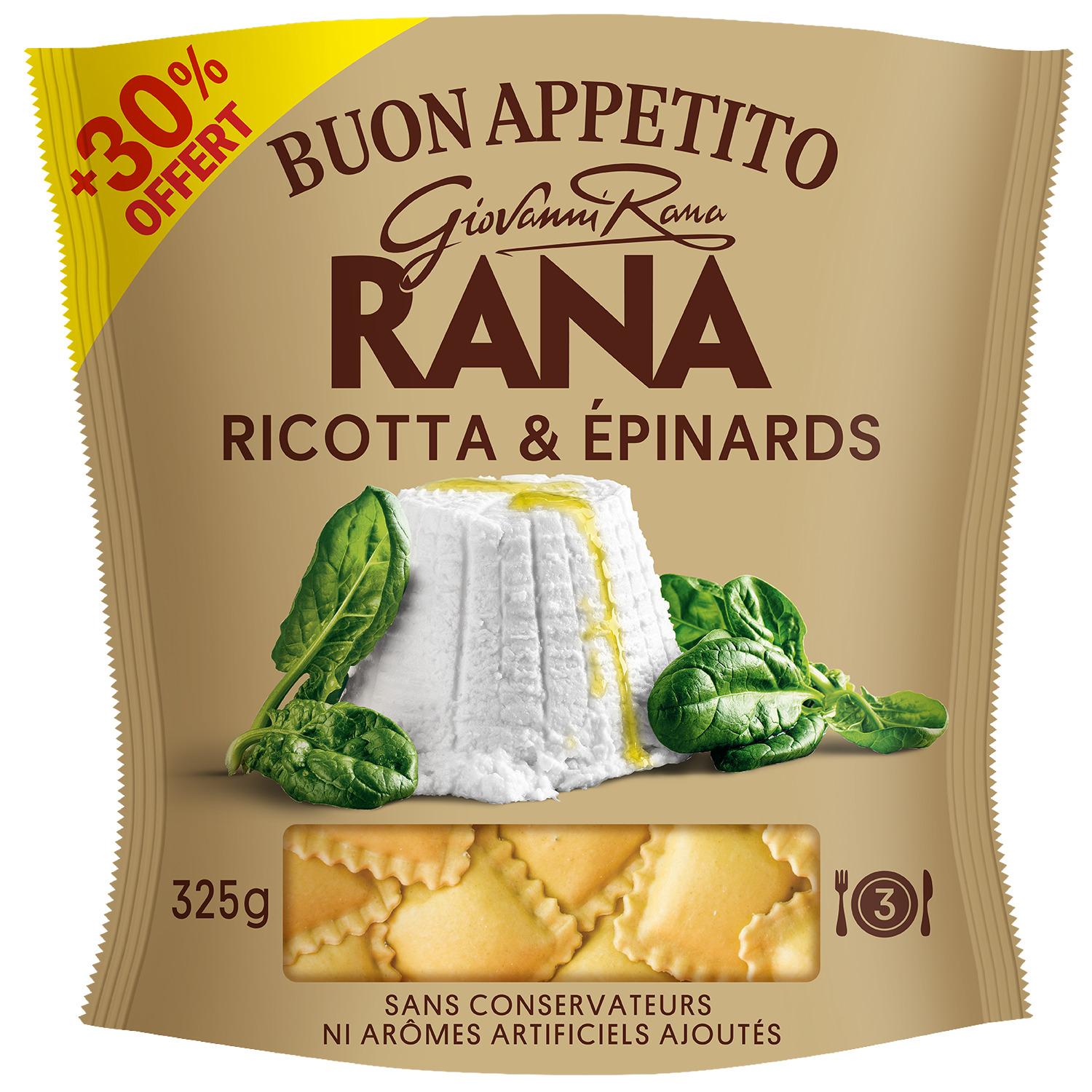 RANA Ravioli ricotta et épinards 3 parts 250g+30% offert