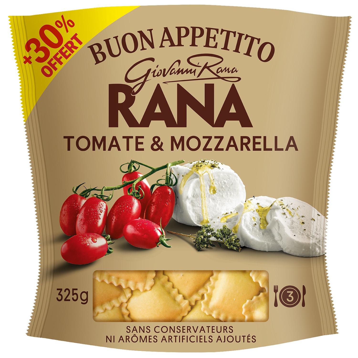 RANA Ravioli tomate et mozzarella 3 parts 250g+30% offert