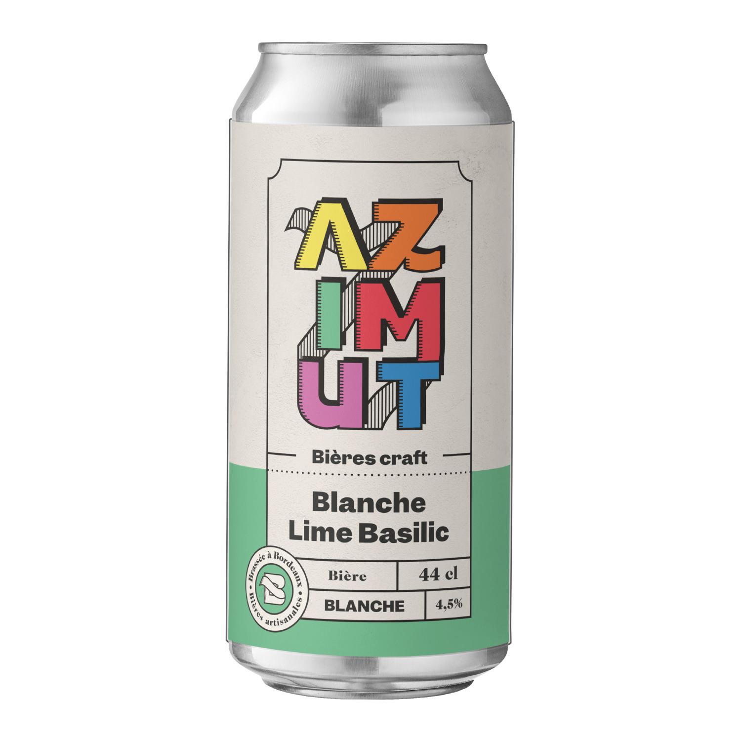 AZIMUT Bière blanche lime basilic 4,5% boîte 44cl