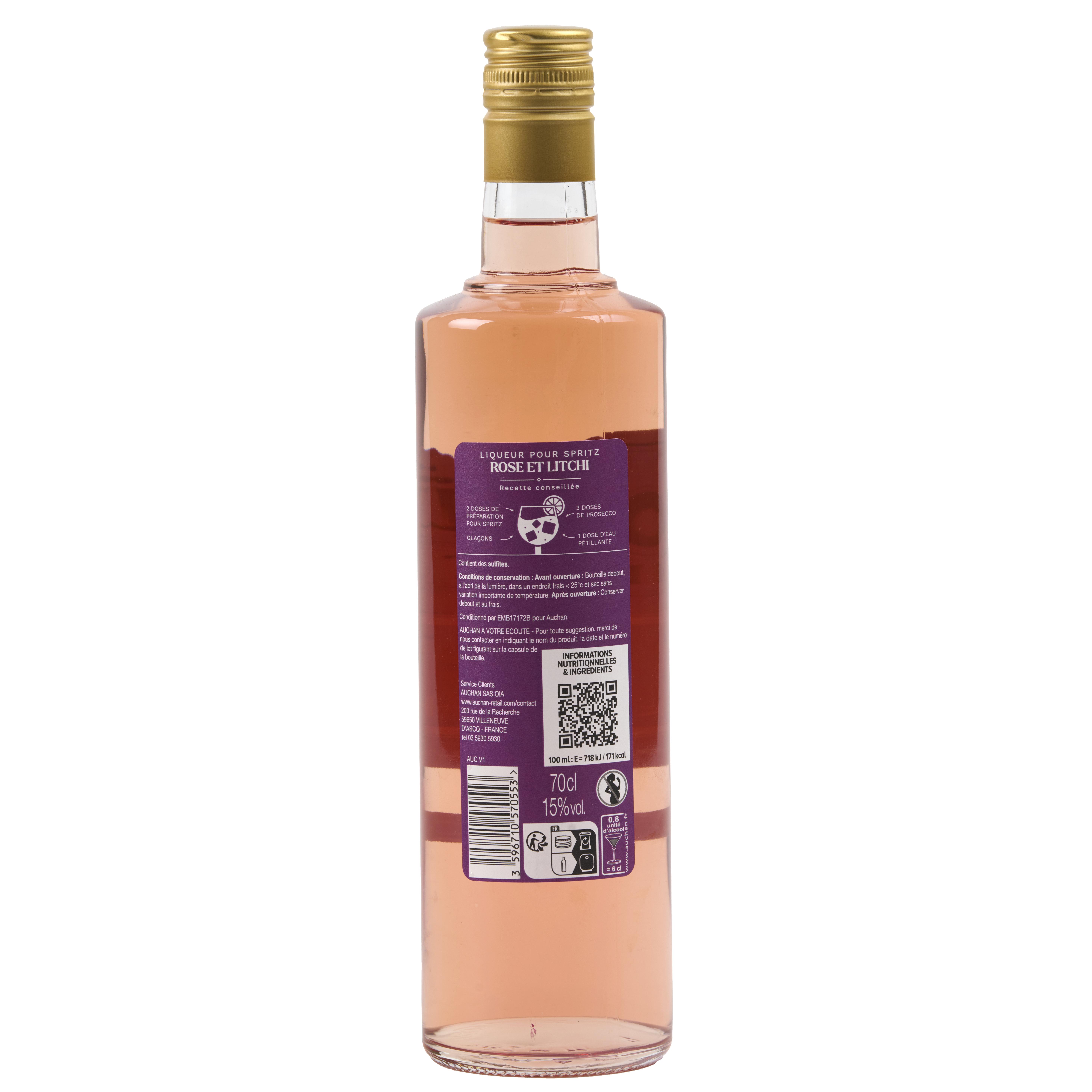 Voir la diapositive 2 : COCKTAIL COLLECTION Liqueur pour spritz rose et litchi 15% 70cl