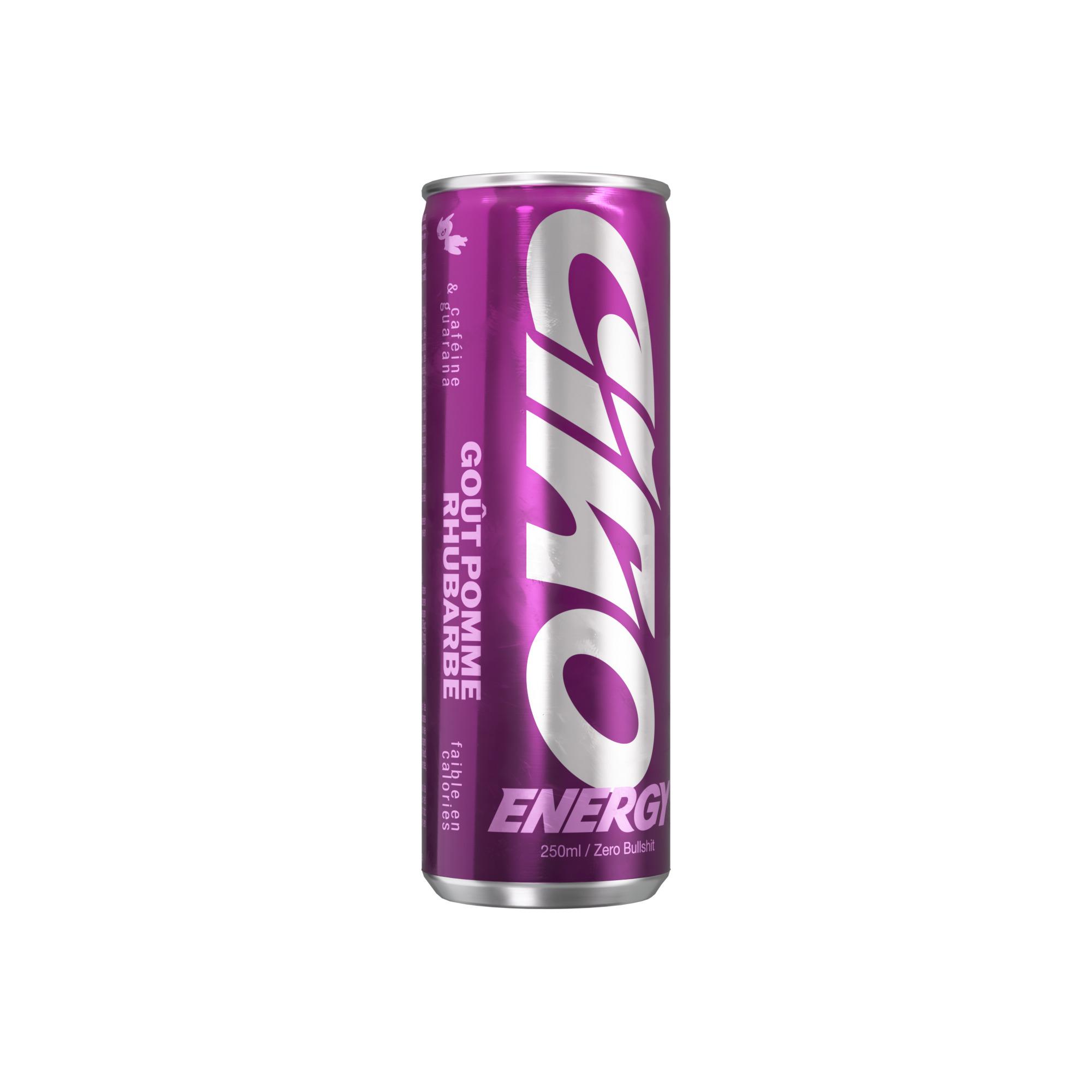 CIAO ENERGY Boisson énergisante gazeuse saveur pomme et rhubarbe boîte 25cl