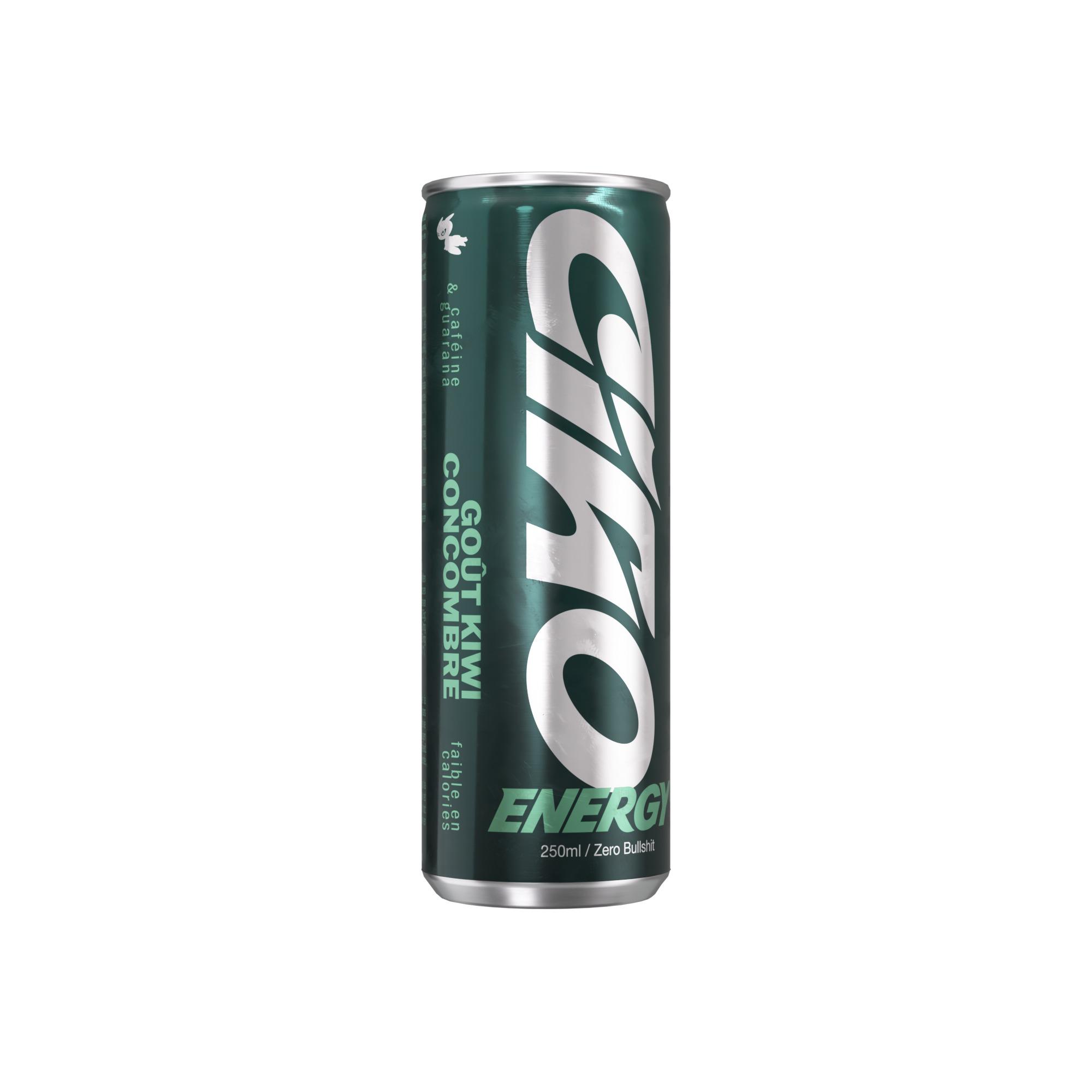 CIAO ENERGY Boisson énergisante gazeuse saveur kiwi et concombre boîte 25cl