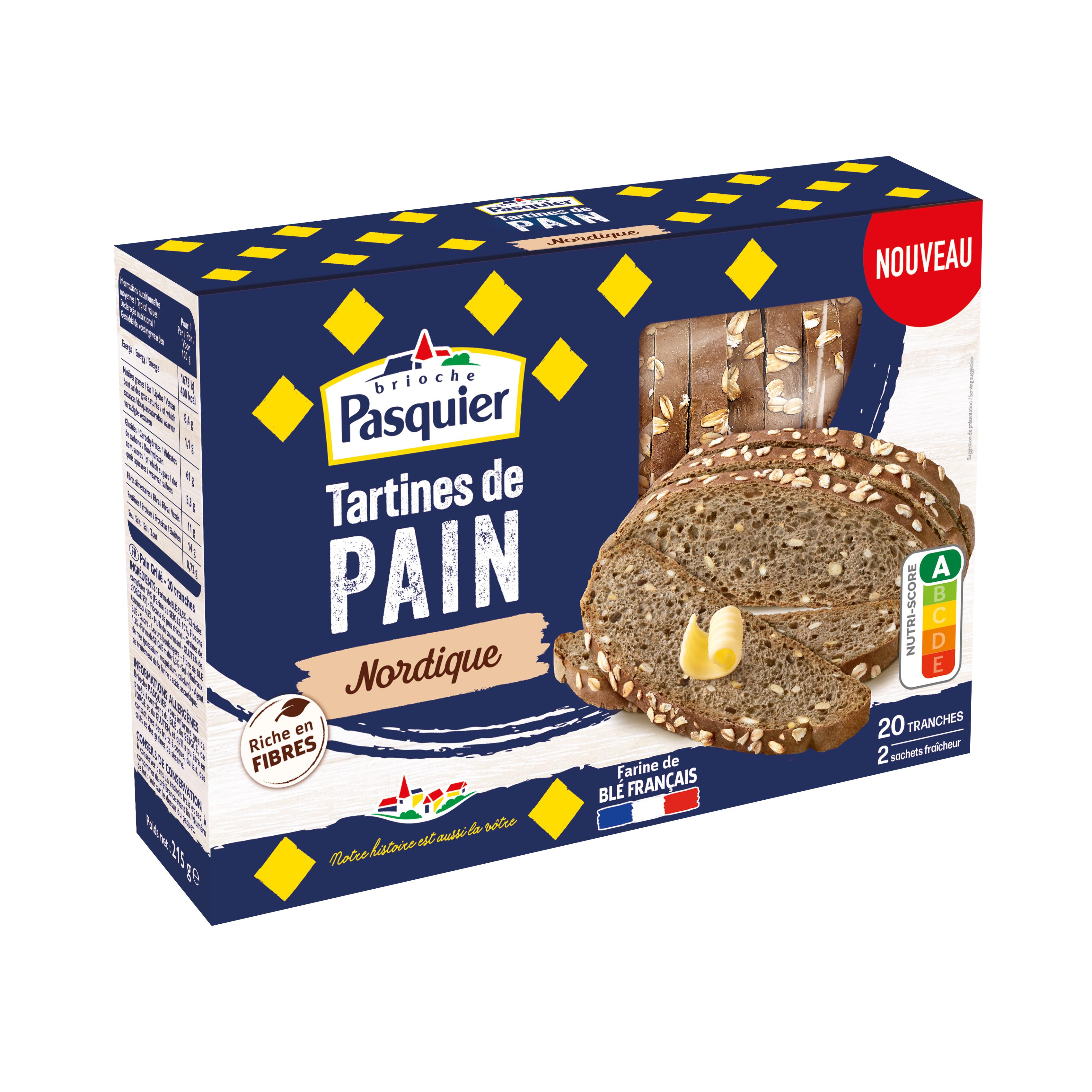 PASQUIER Tartines de pain nordique 20 tartines 215g