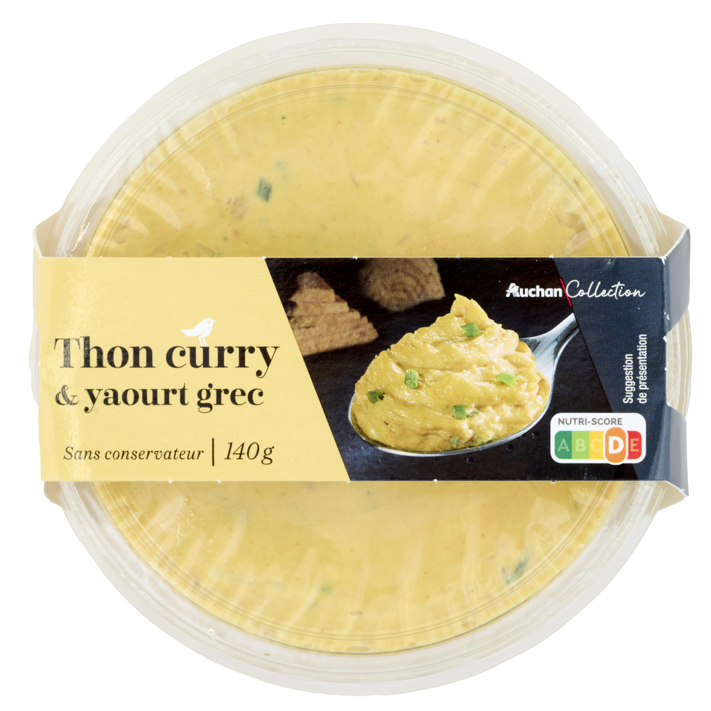AUCHAN COLLECTION Thon curry yaourt grec 140g
