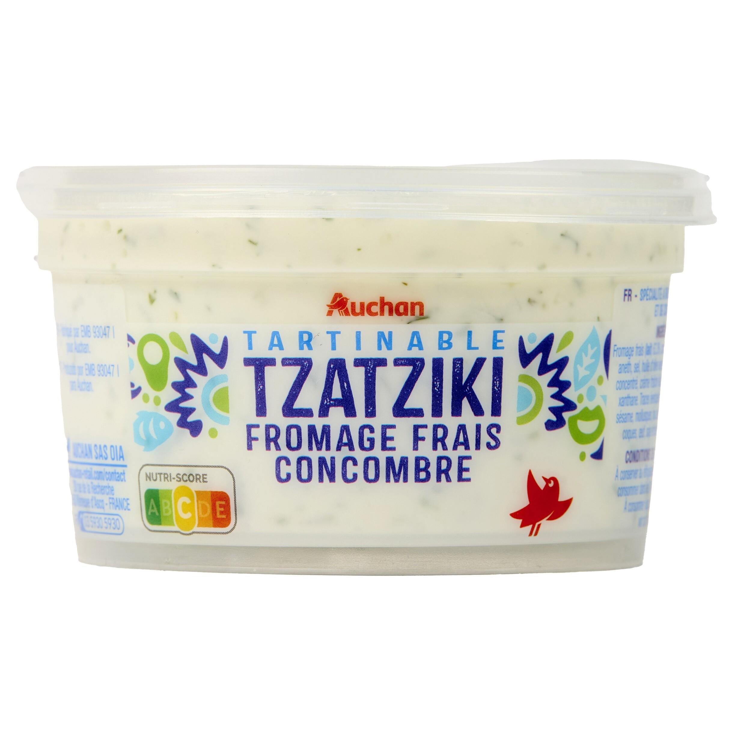 AUCHAN Tzatziki fromage frais concombre à tartiner 200g