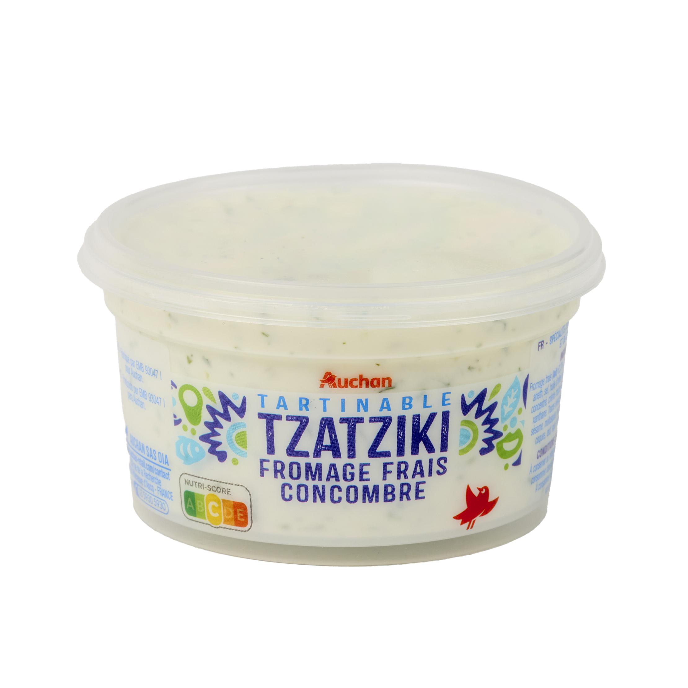 Voir la diapositive 2 : AUCHAN Tzatziki fromage frais concombre à tartiner 200g