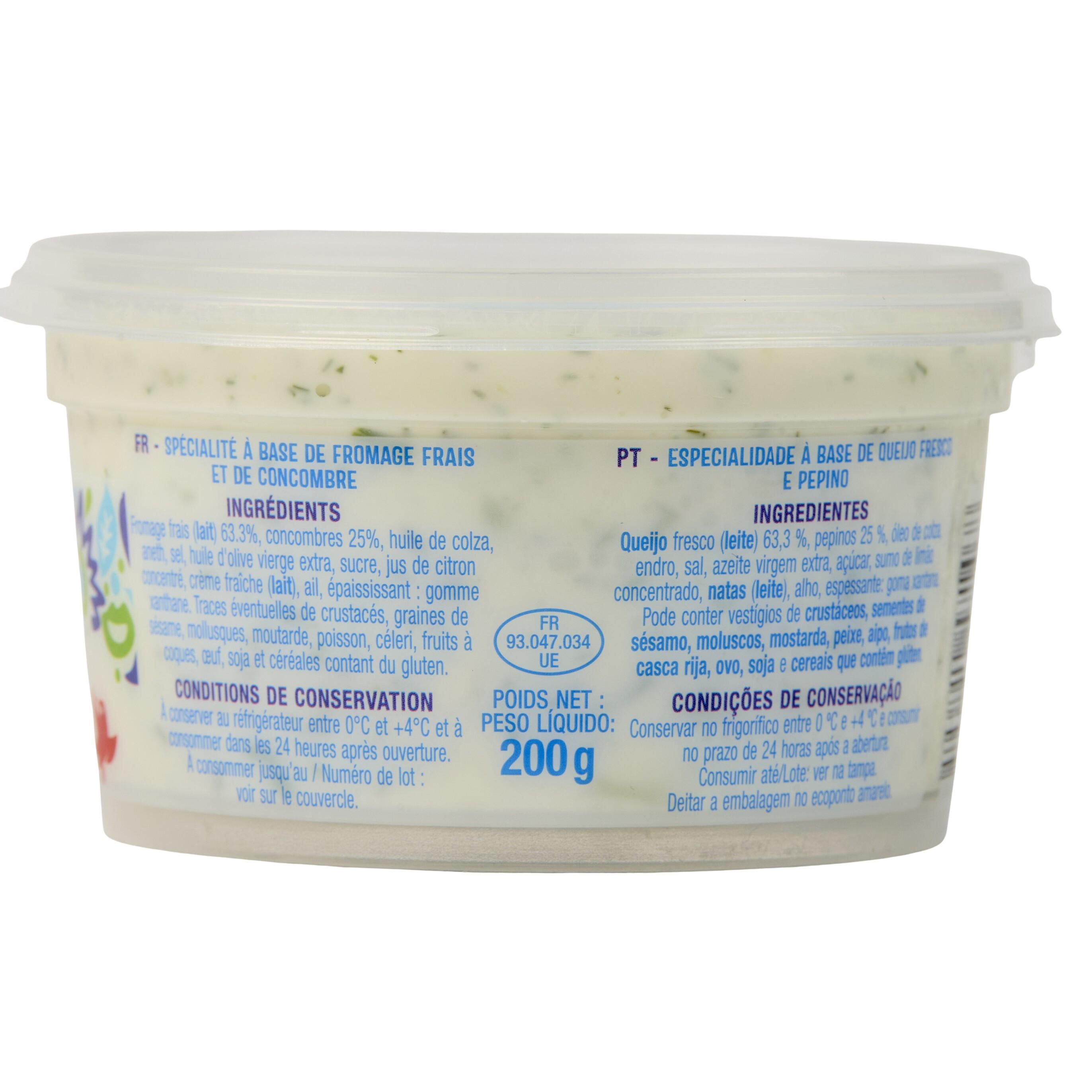 Voir la diapositive 4 : AUCHAN Tzatziki fromage frais concombre à tartiner 200g