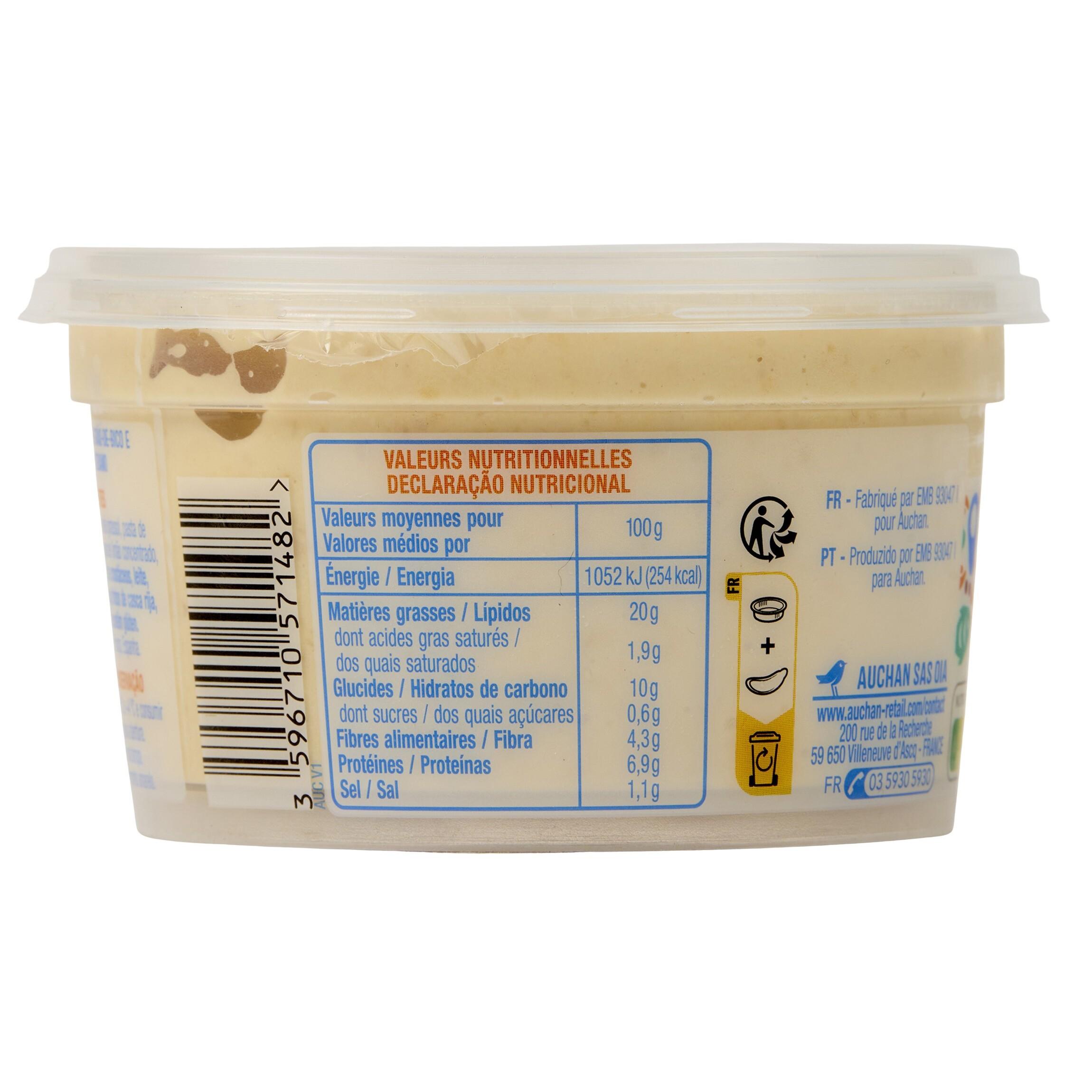 Voir la diapositive 4 : AUCHAN Houmous aux pois chiches 200g