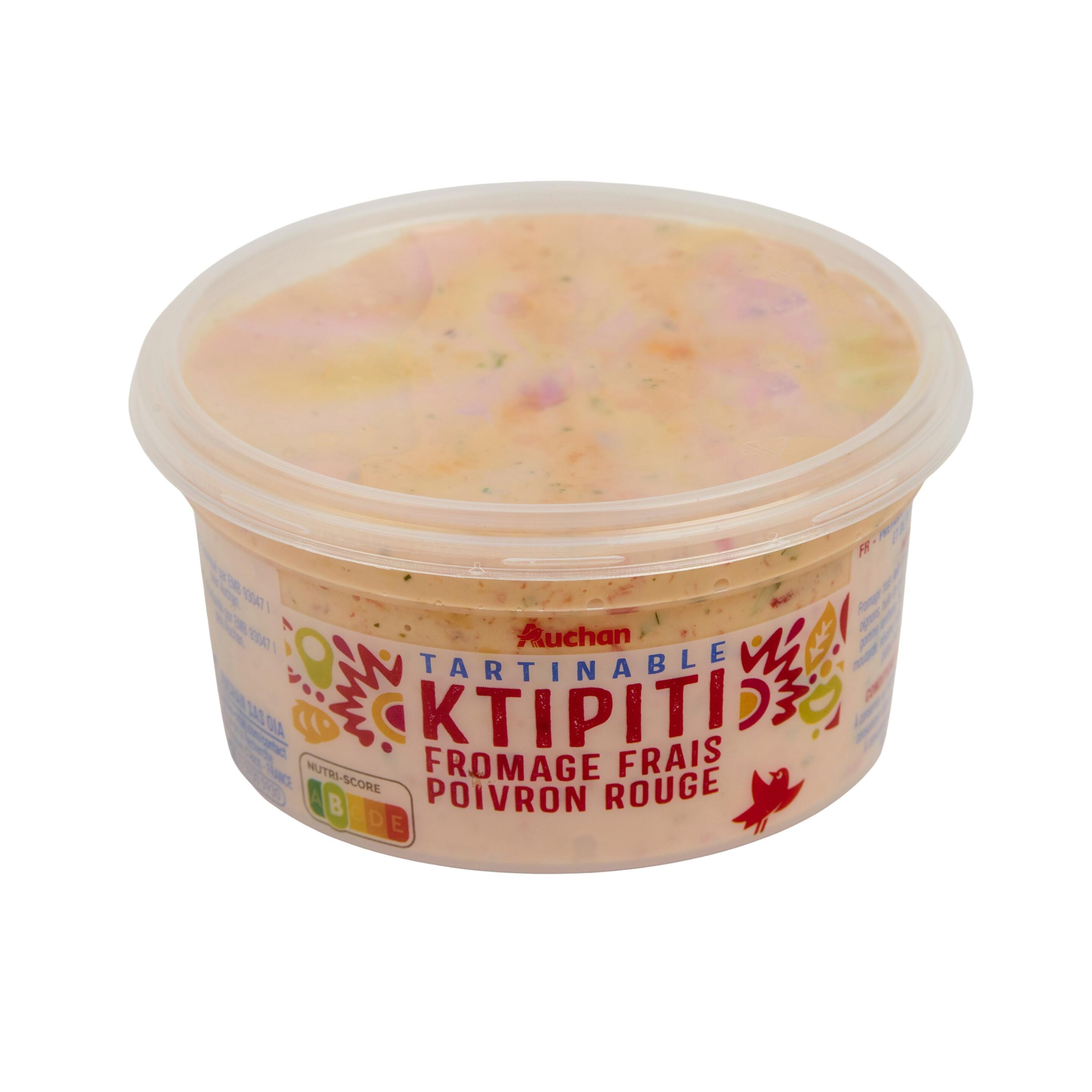 Voir la diapositive 2 : AUCHAN Fromage frais ktipiti poivron rouge à tartiner 200g
