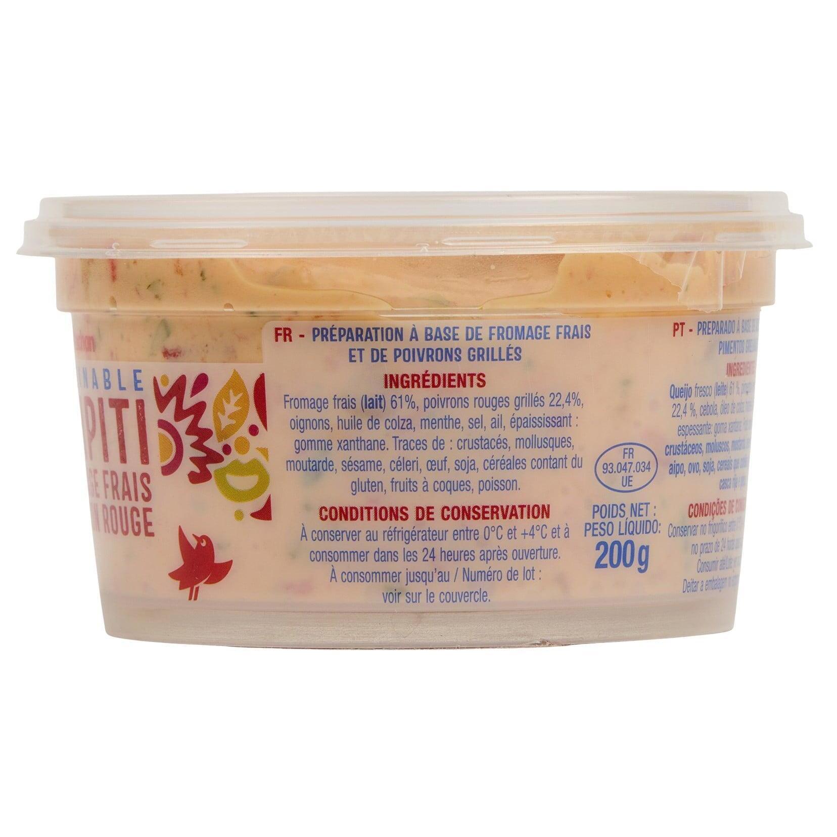 Voir la diapositive 4 : AUCHAN Fromage frais ktipiti poivron rouge à tartiner 200g