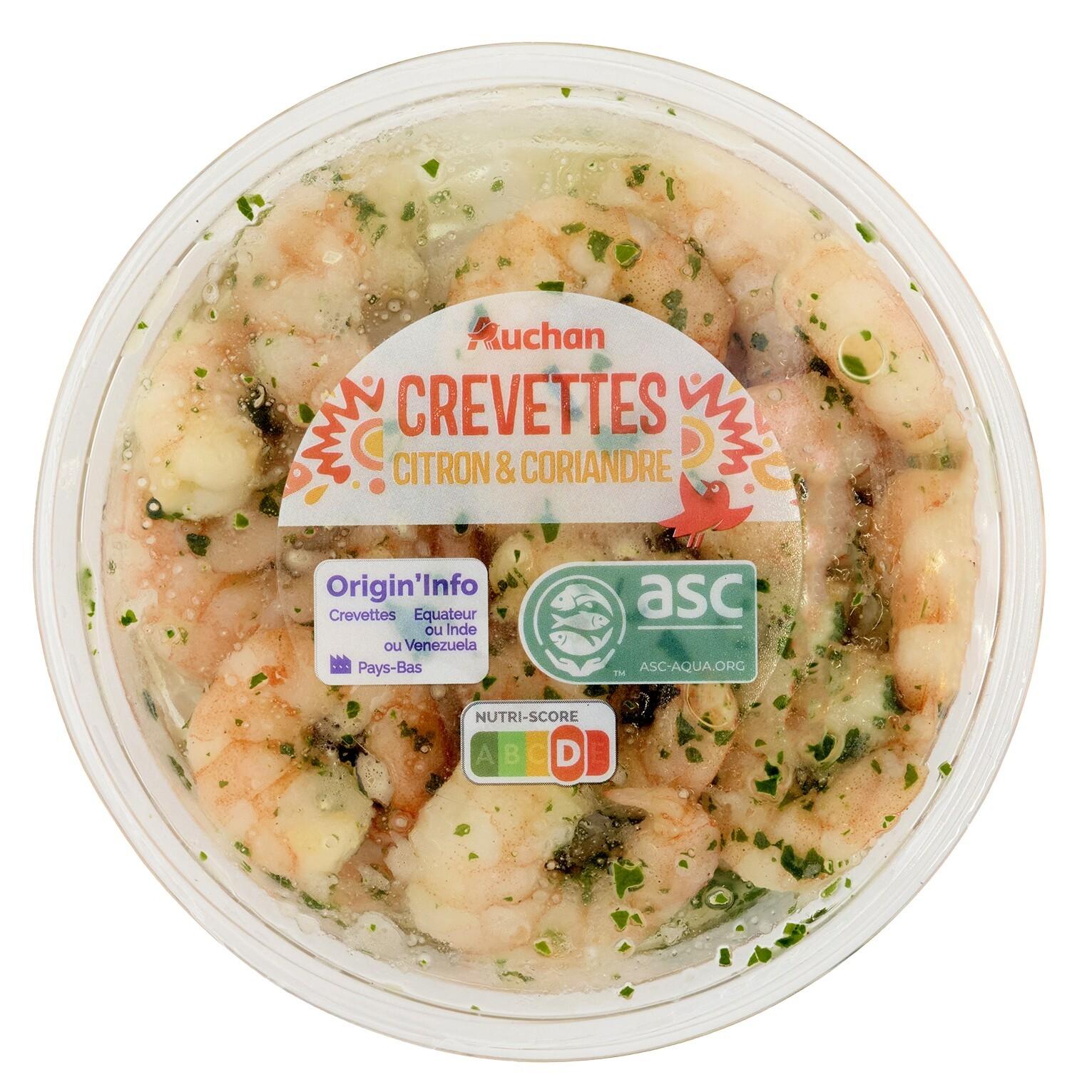 AUCHAN Crevettes citron et coriandre 100g