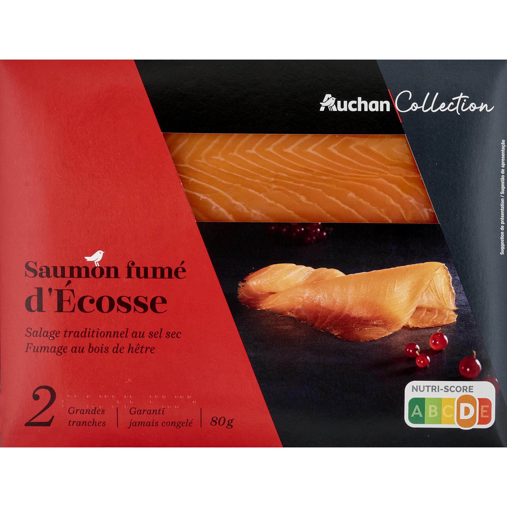 AUCHAN COLLECTION Saumon fumé d'Ecosse 2 tranches 80g